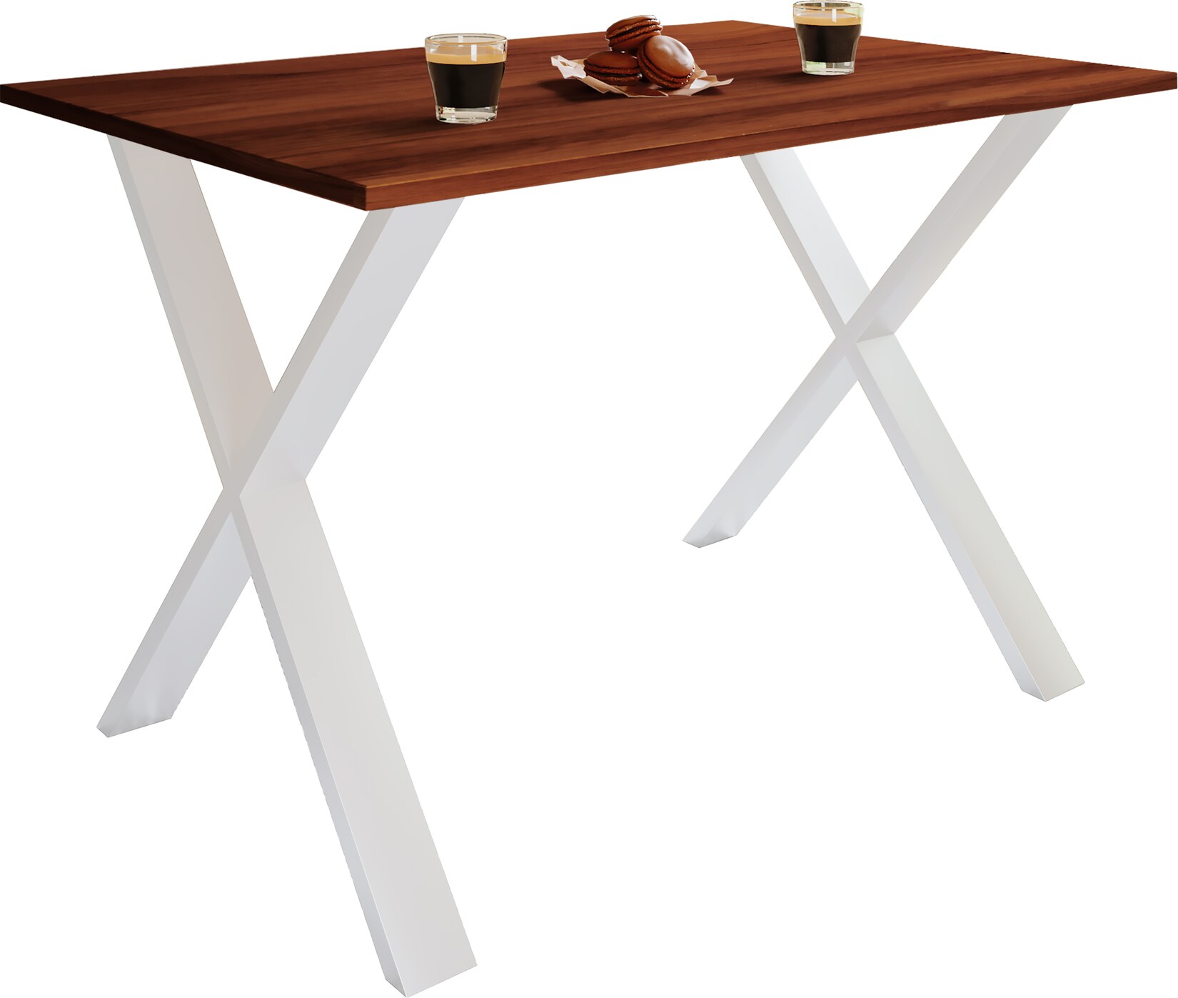 VCM Premium Holz Esstisch H. 76 x B. 140 x T. 50 cm Küchentisch Speisetisch Tisch Xona X Weiß