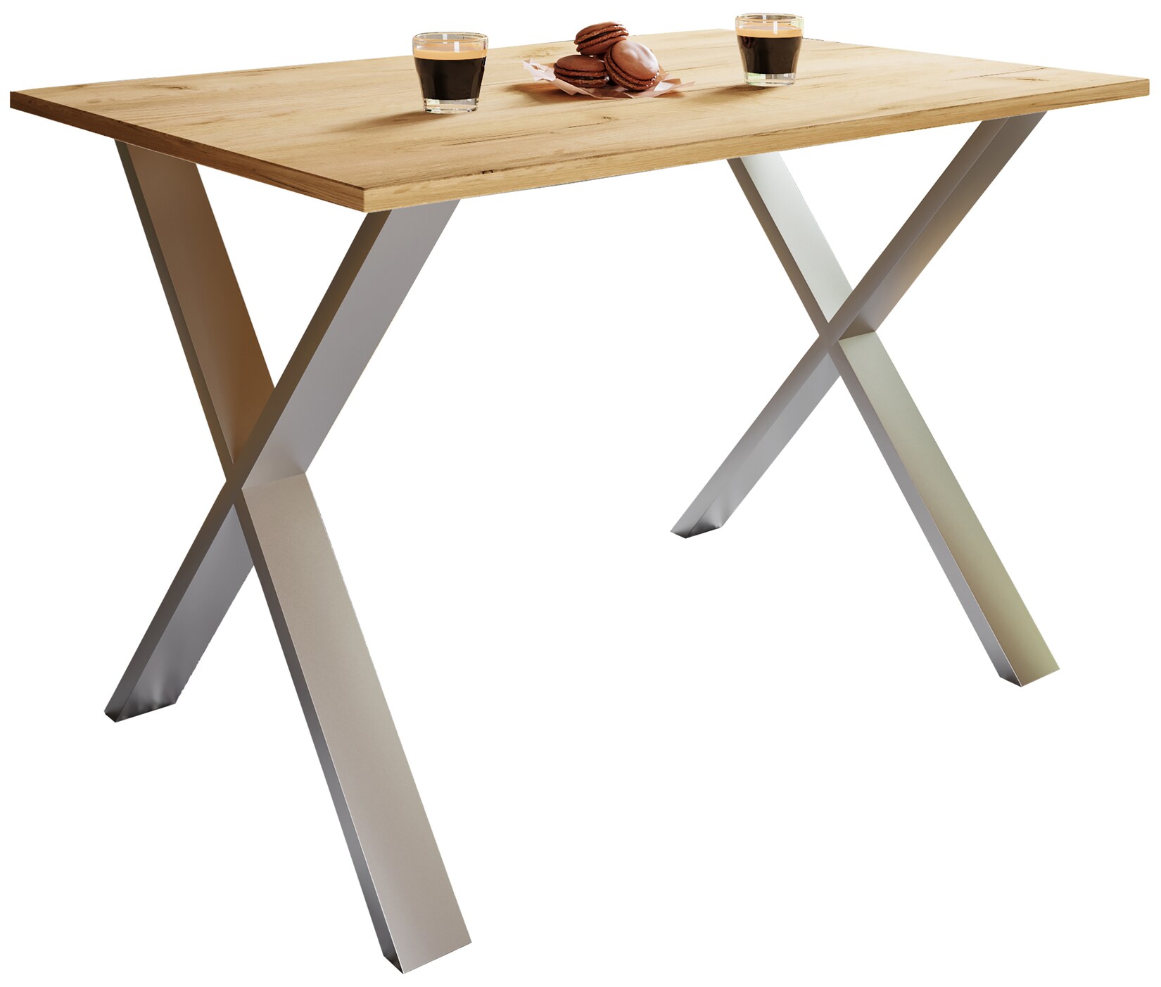 VCM Premium Holz Esstisch H. 76 x B. 140 x T. 80 cm Küchentisch Speisetisch Tisch Xona X