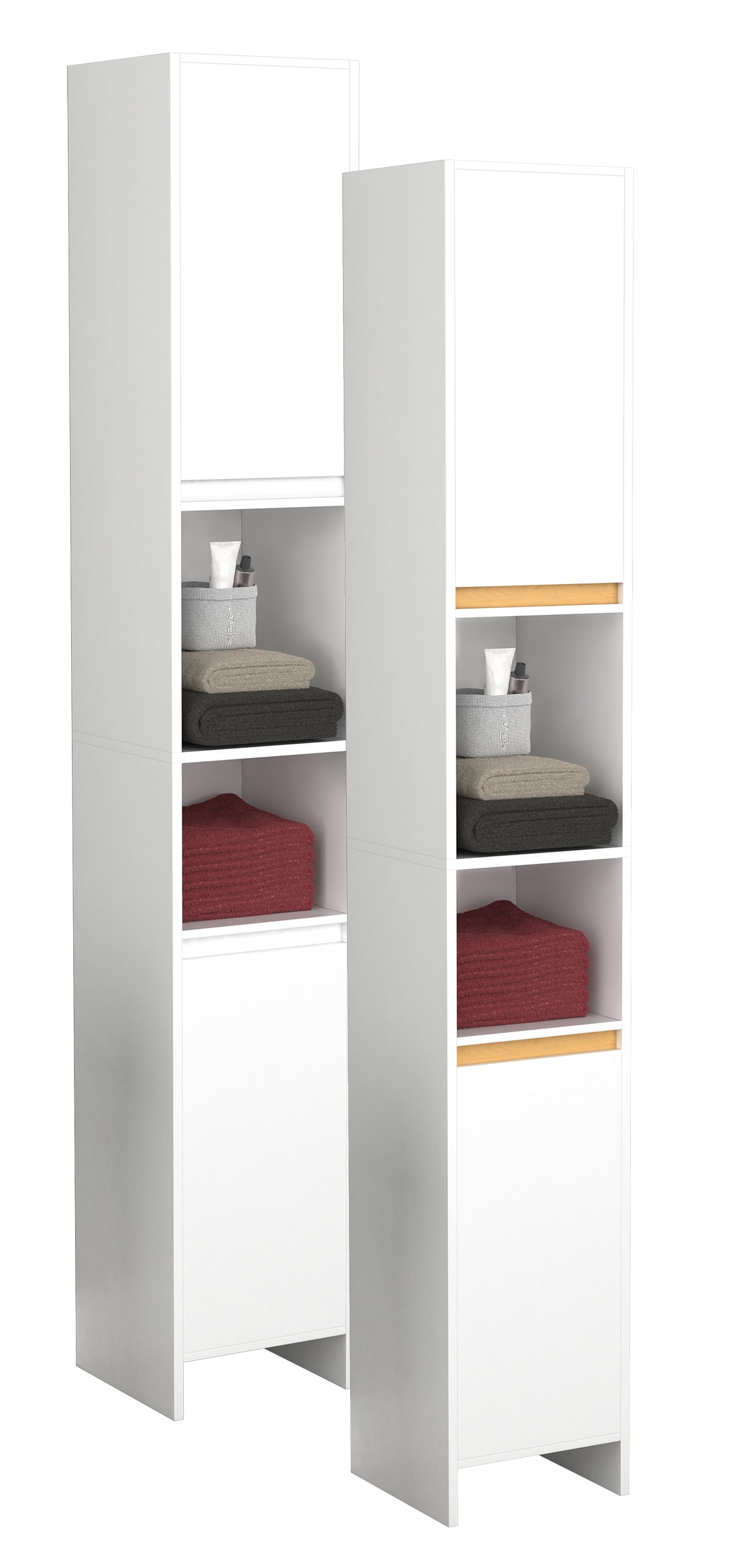 VCM Holz Badezimmerschrank | Badm&ouml;bel | Badschrank | Hochschrank | Ma&szlig;e ca. H. 189 x B. 30 x T. 30 cm - Malira - Bild 1