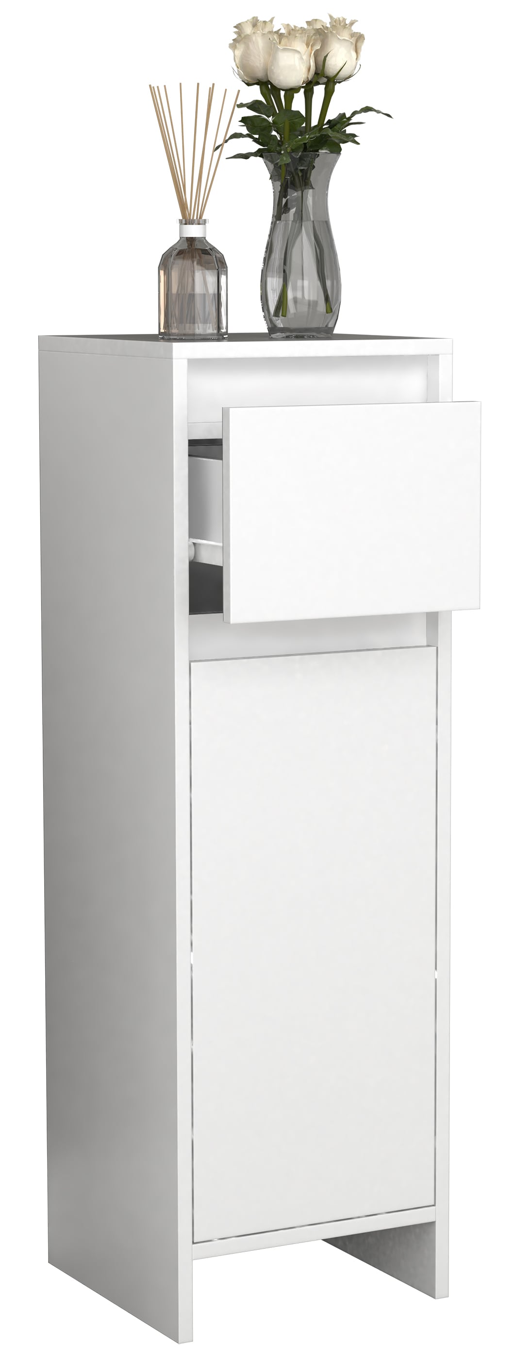 VCM Holz Midischrank | Badregal | Ma&szlig;e: H. 95 x B. 30 x T. 30 cm | 1 Schublade | 1 gro&szlig;e T&uuml;r - Malira - Bild 1