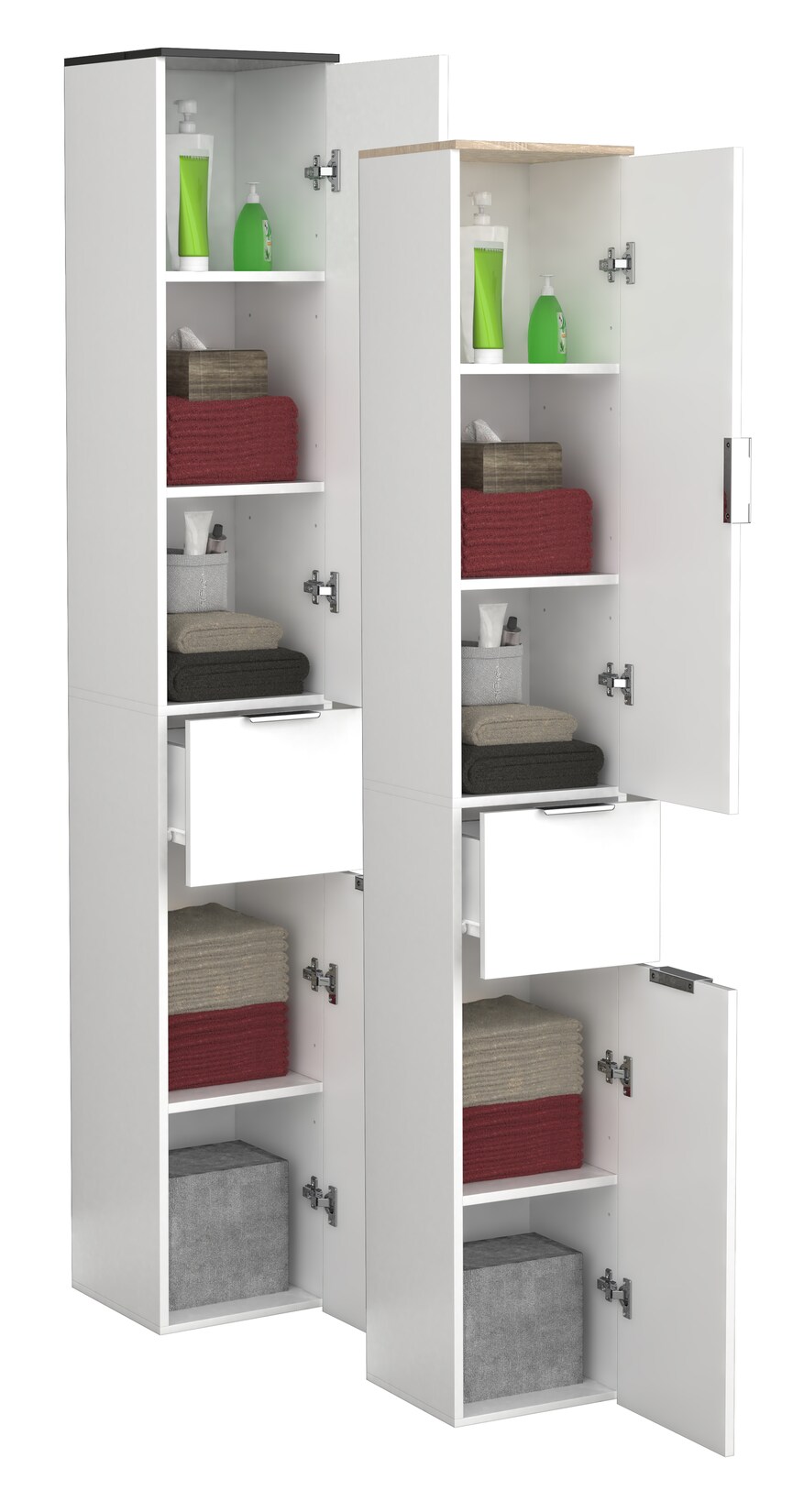 VCM Holz Badezimmerschrank   Badmöbel  Stand Badschrank   Hochschrank   Maße ca. H. 190 x B. 30 x T. 30 cm – Donali | 04051814434716