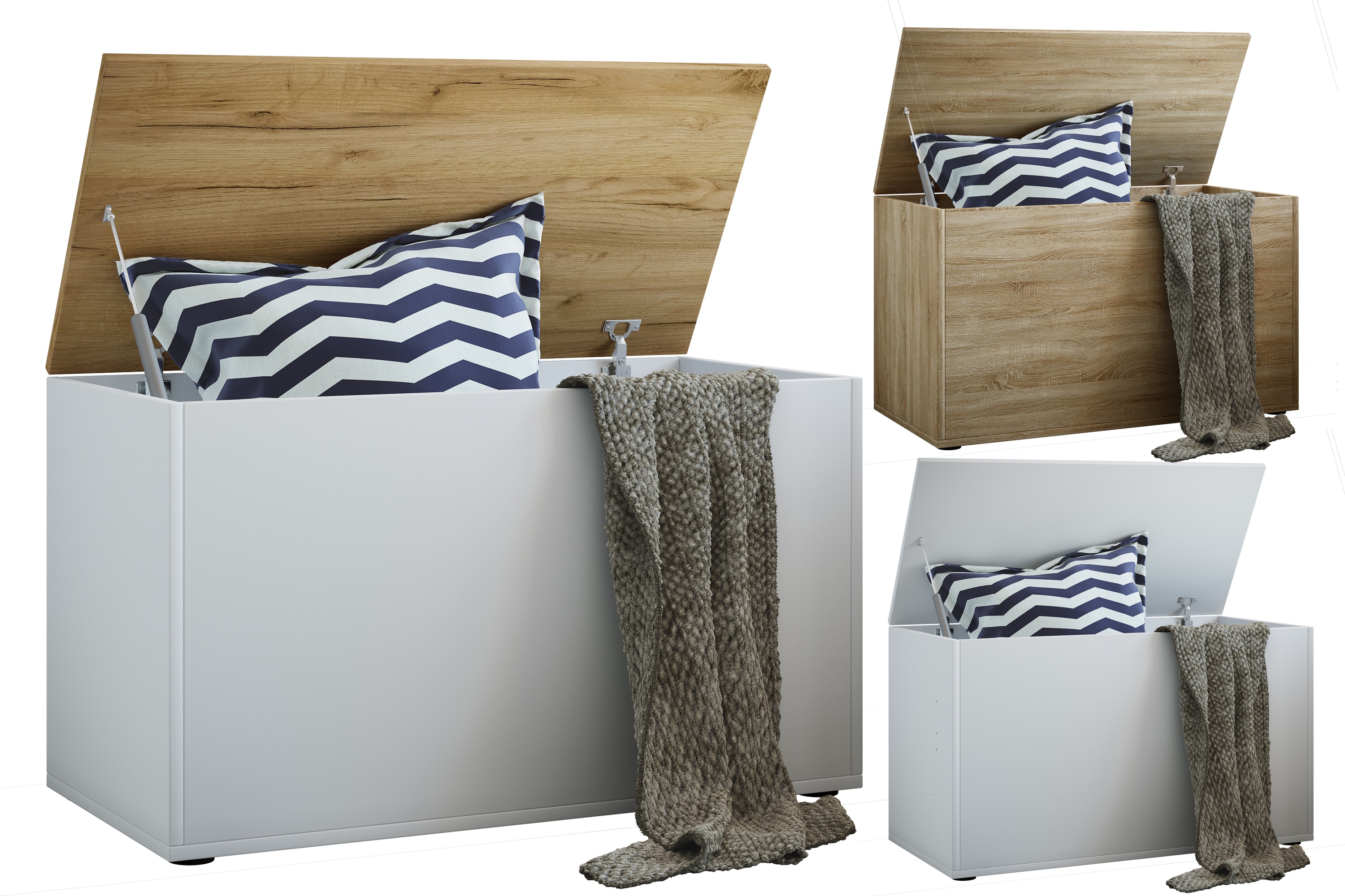 VCM Holztruhe | Ma&szlig;e ca. H. 49 x B. 82 x T. 44 cm |Kiste f&uuml;r flexiblen Einsatz in allen Wohnr&auml;umen | Aufbewahrungsbox | Kiste - Bendola - Bild 1