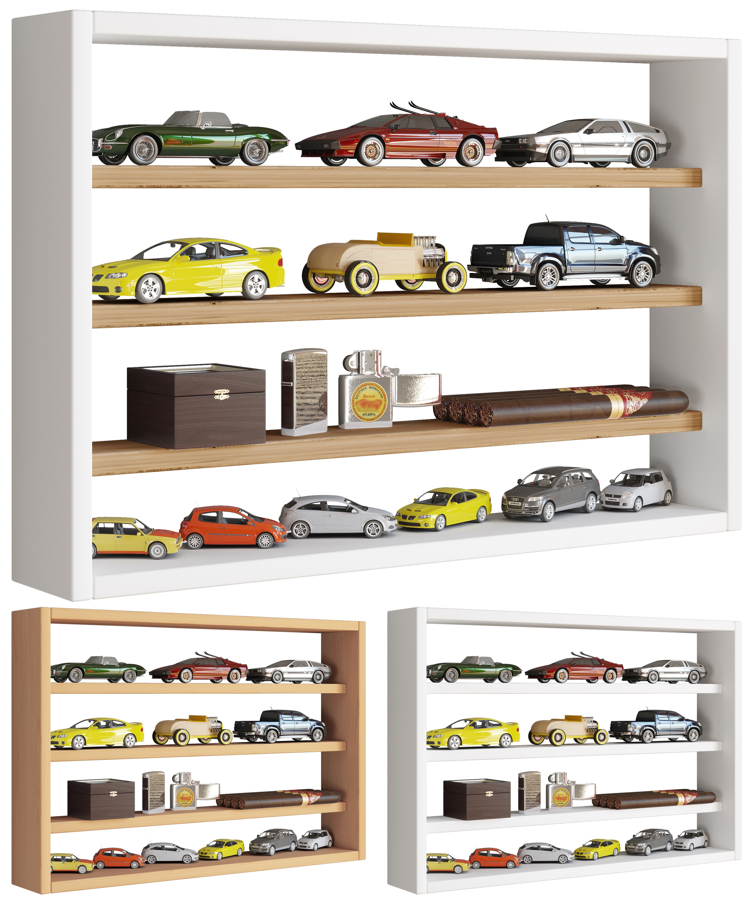 VCM Regal h&auml;ngend | Ma&szlig;e ca. H. 40 x B. 60 x T. 10 cm | Modern und platzsparend | Wandregal - Osado M - Bild 1