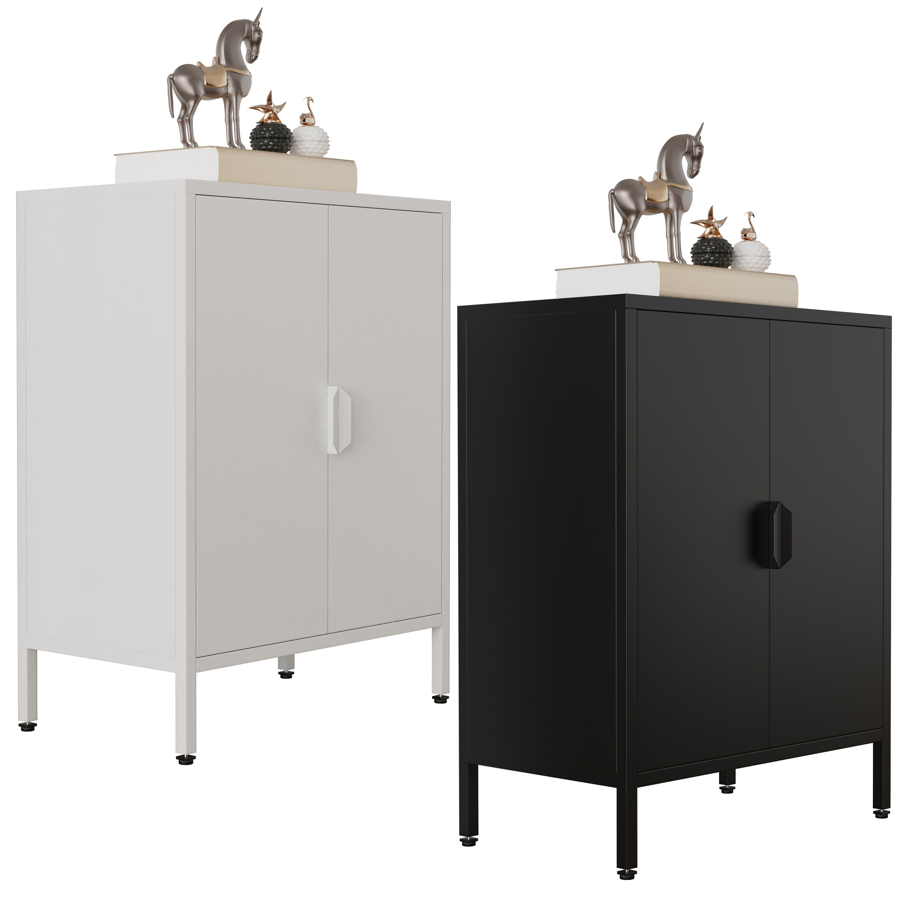 VCM Stahl Kommode | Sideboard mit Dreht&uuml;ren | Ma&szlig;e ca. H. 80 x B. 60 x T. 35 cm - Flokas S - Bild 1