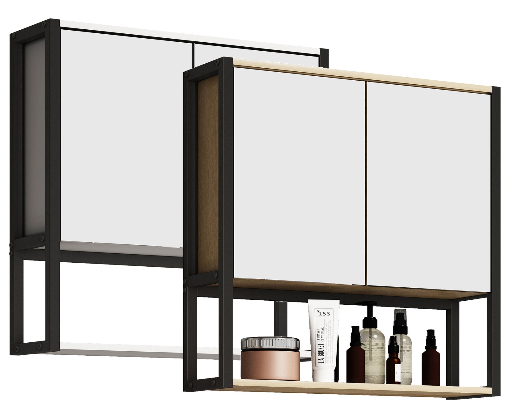 VCM Badschrank zeitlos   Maße ca. H. 60 x B. 60 x T. 17 cm   ausreichend Stauraum   Spiegelschrank – Edino 60 x 60 cm | 04051814436727