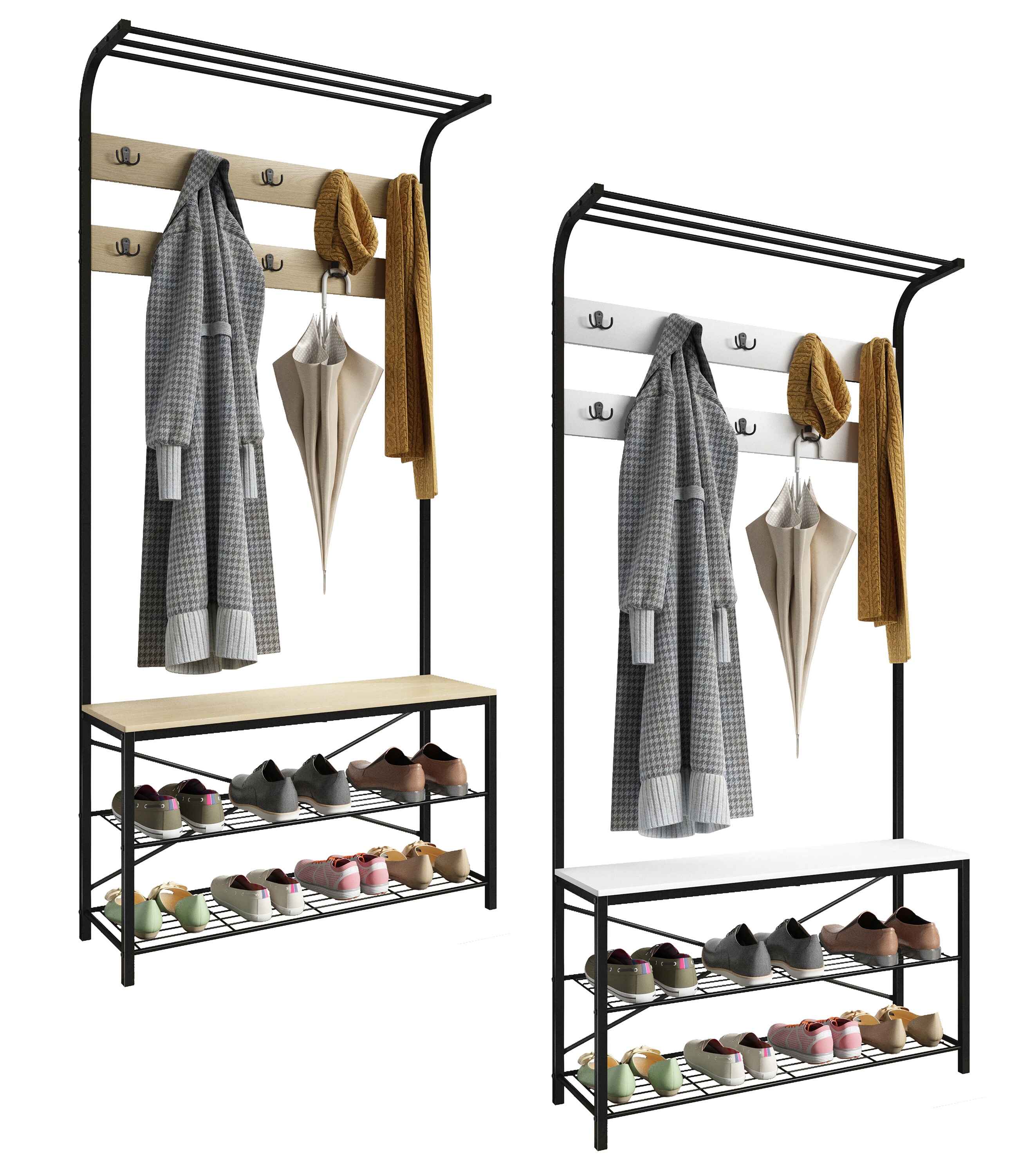 VCM Schuhregal | Ma&szlig;e ca. H. 190 x B. 90 x T. 30 cm | Kleiderst&auml;nder im Industrie Style Design | Garderobe - Taliro - Bild 1