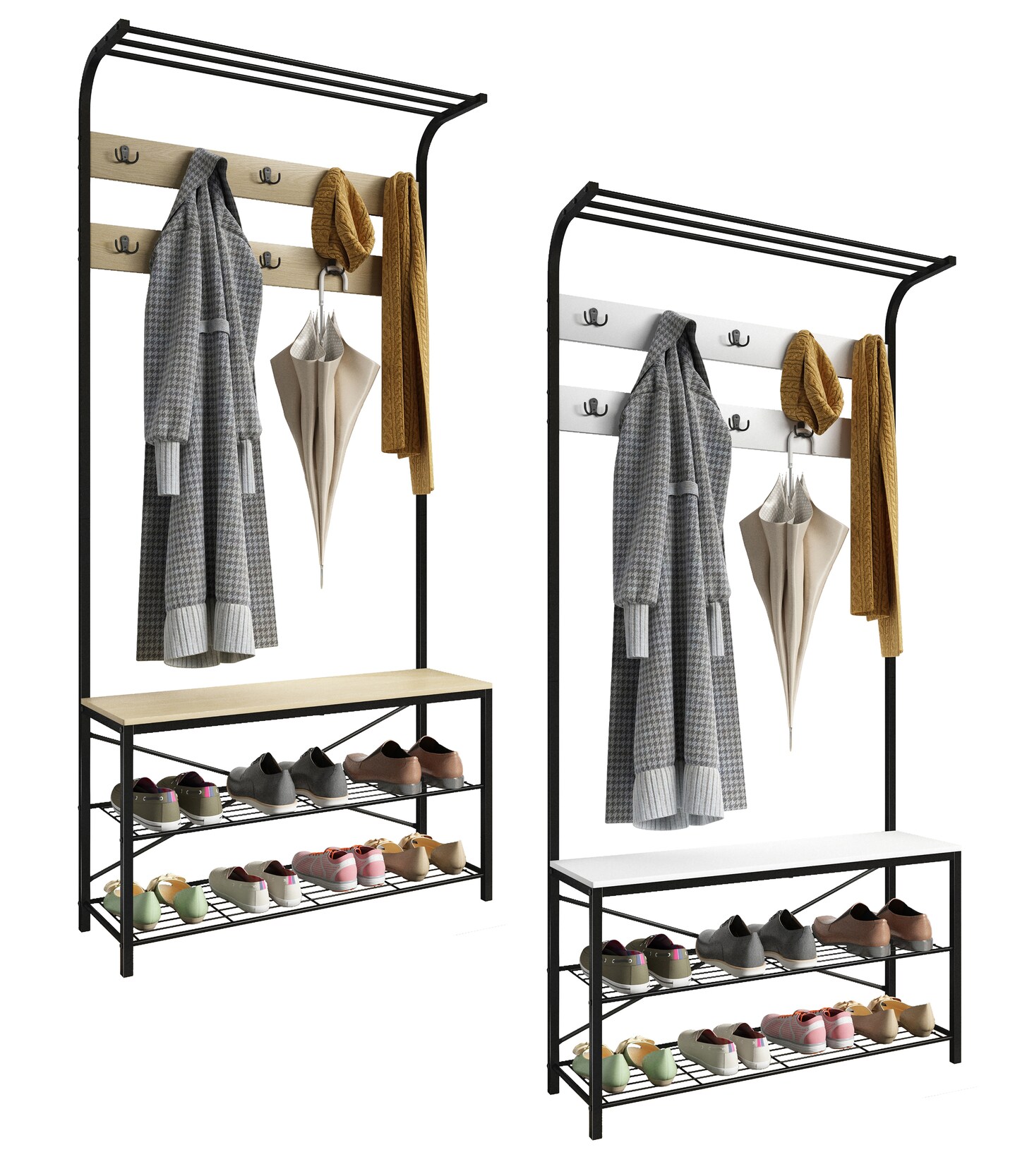 VCM Schuhregal Maße ca. H. 190 x B. 90 x T. 30 cm Kleiderständer im Industrie Style Design Garderobe - Taliro