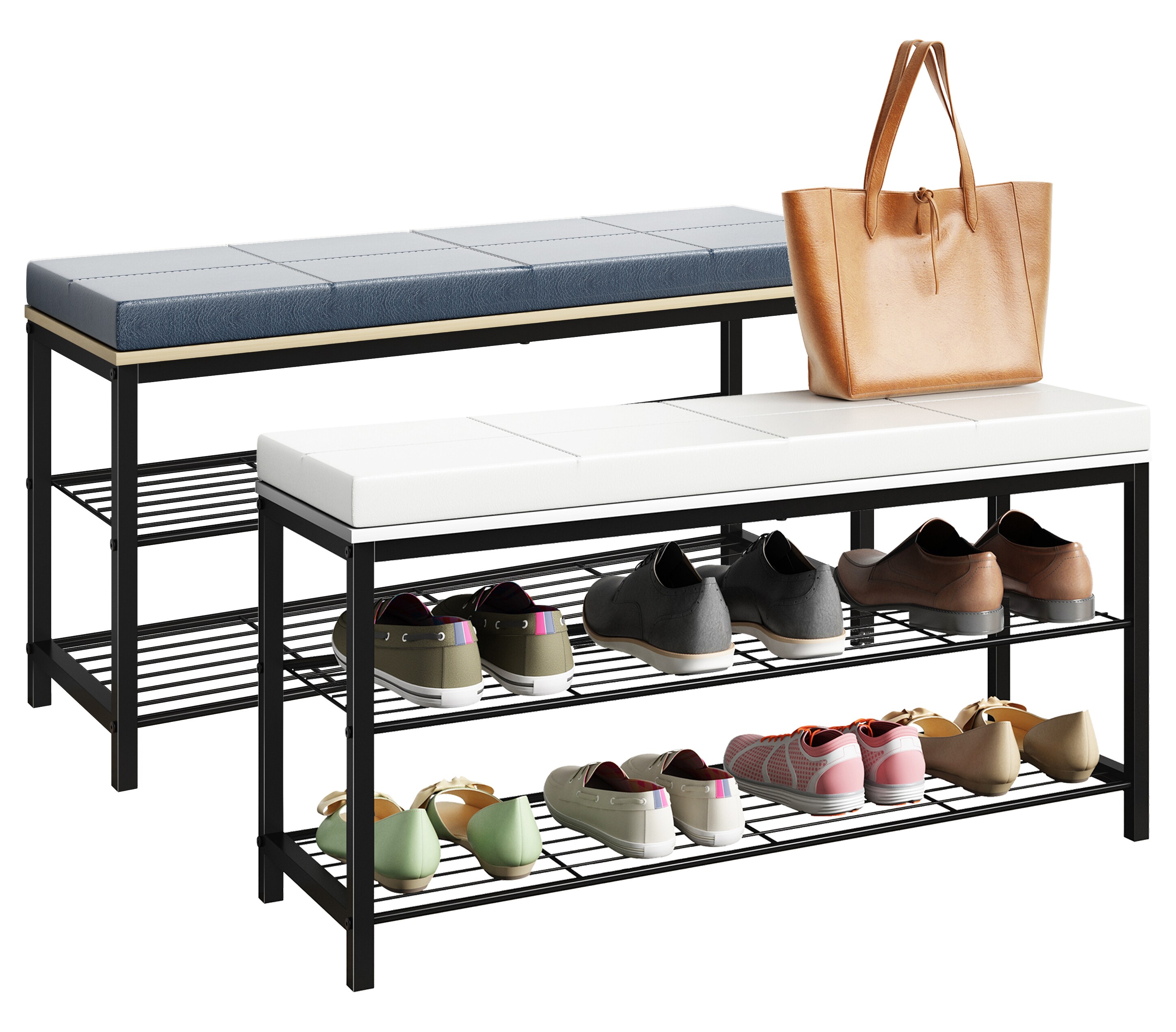 VCM Schuhregal | Ma&szlig;e ca. H. 48 x B. 90 x T. 30 cm | Sitzbank im Industrie Style Design | Schuhbank - Taliro - Bild 1