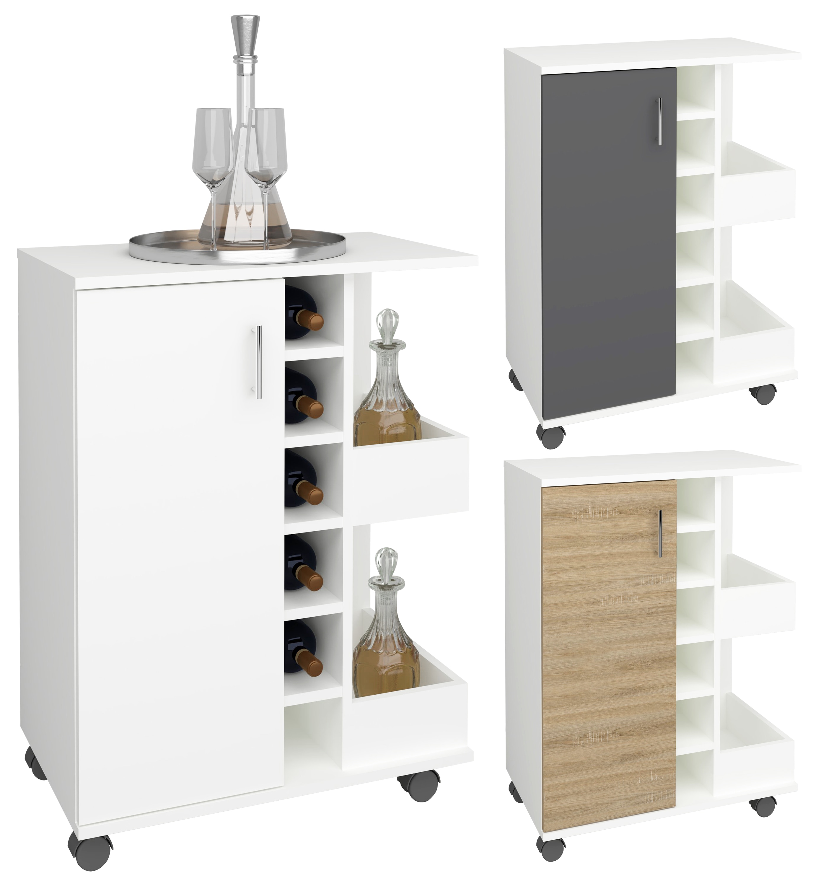 VCM K&uuml;chenwagen | Rollwagen | Ma&szlig;e K&uuml;chenwagen ca. H. 85 x B. 63 x T. 40 cm | ausreichend Stauraum | rollbar | Servierwagen - Esilo M - Bild 1