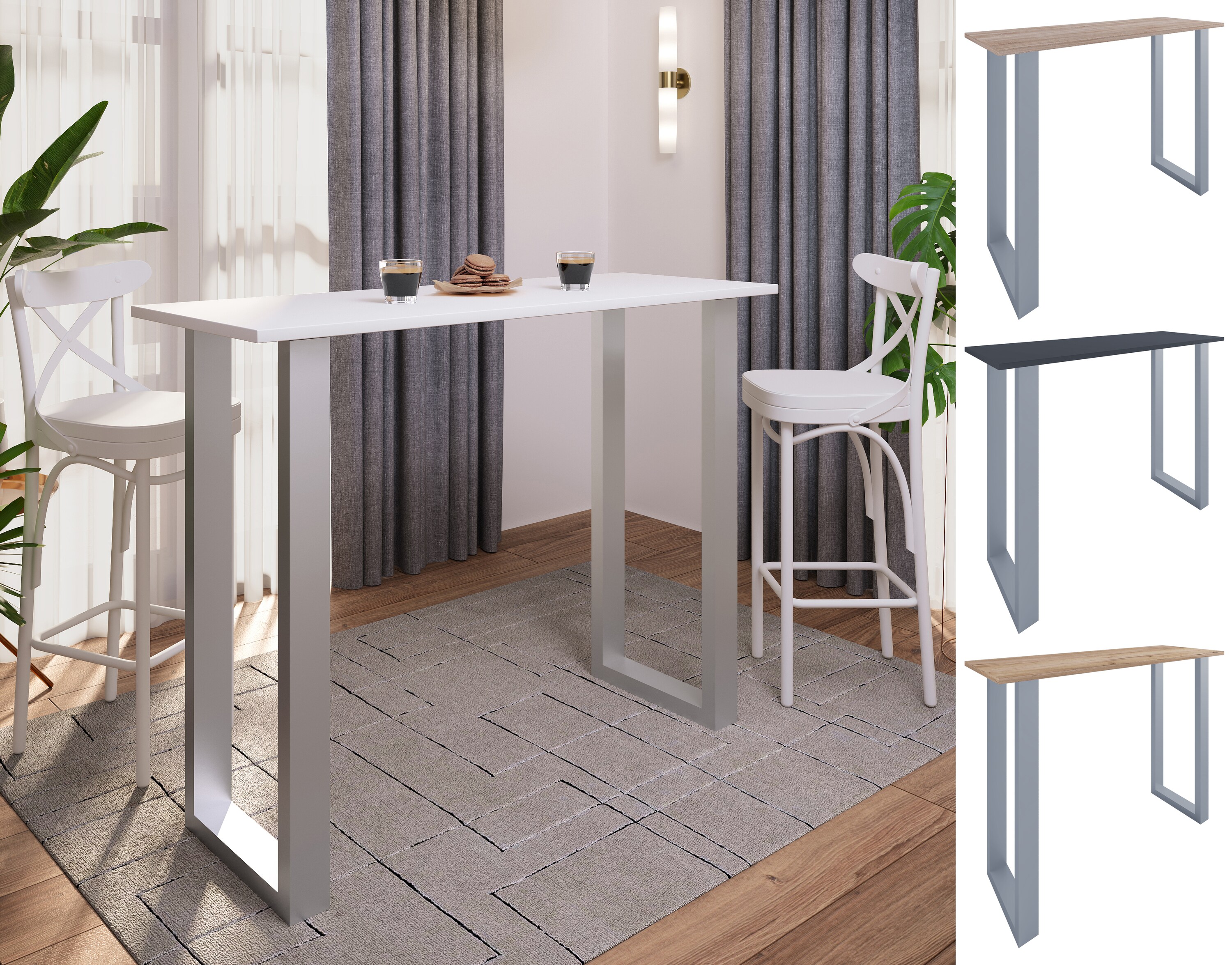 VCM Bartisch | Tresen | Stehtisch | hoher Tisch | Bartresen Tisch - Xona 140x50 cm - Bild 1