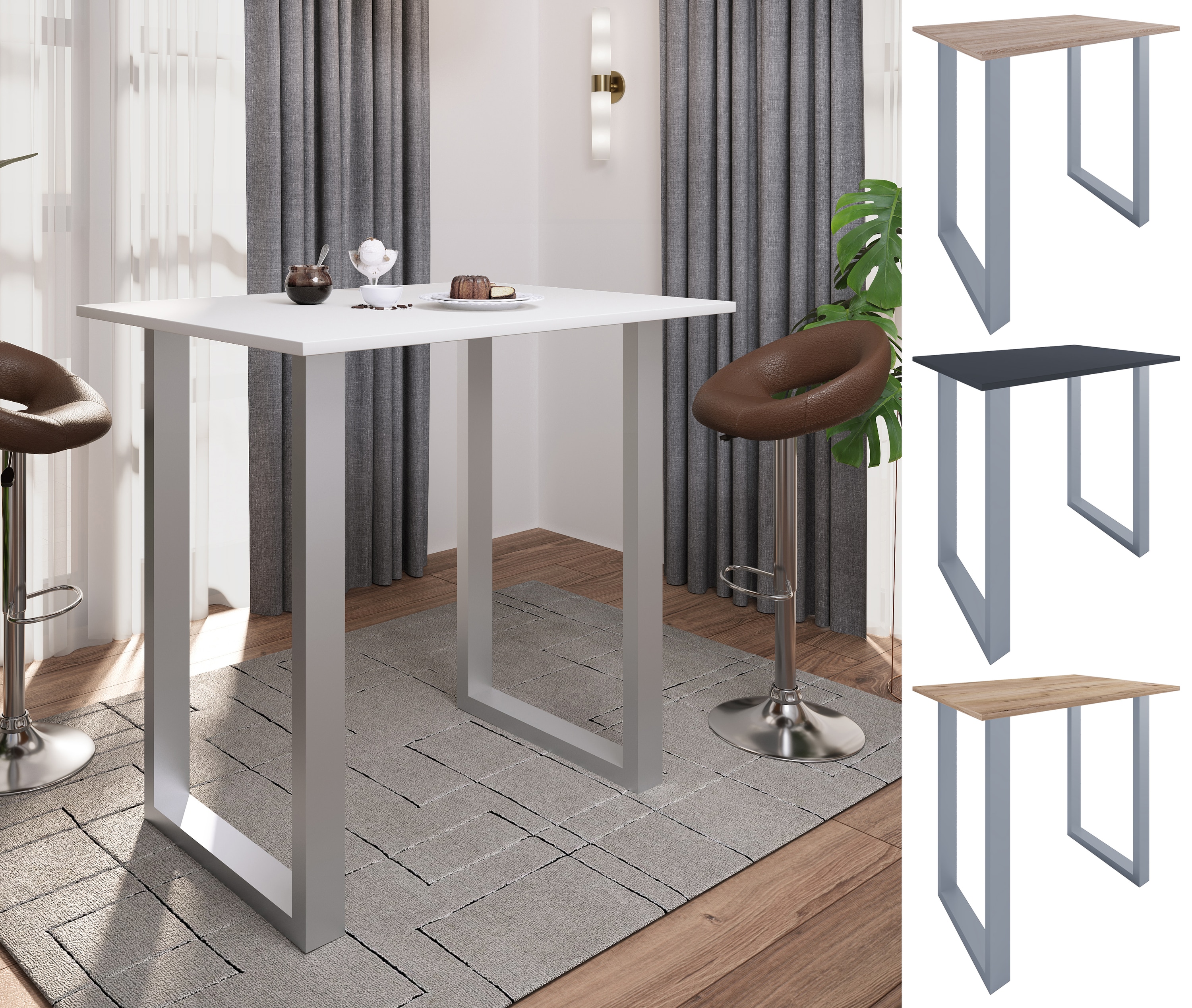 VCM Bartisch | Tresen | Stehtisch | hoher Tisch | Bartresen Tisch - Xona 110x80 cm - Bild 1