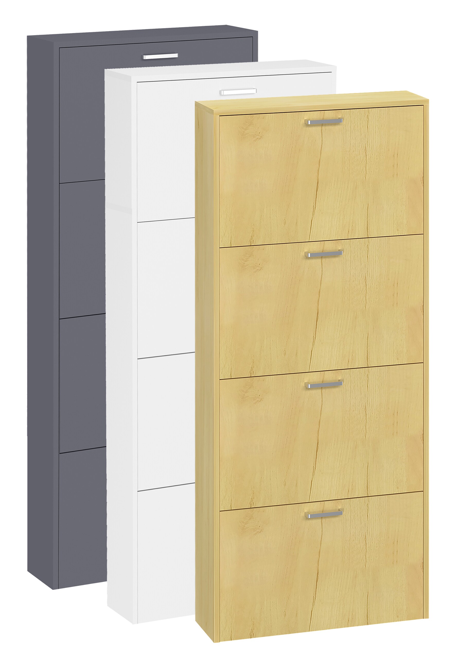 VCM Holz Regal Kipper Schuhregal Schuhschrank Schuhkipper 4 Sulos L - Bild 1