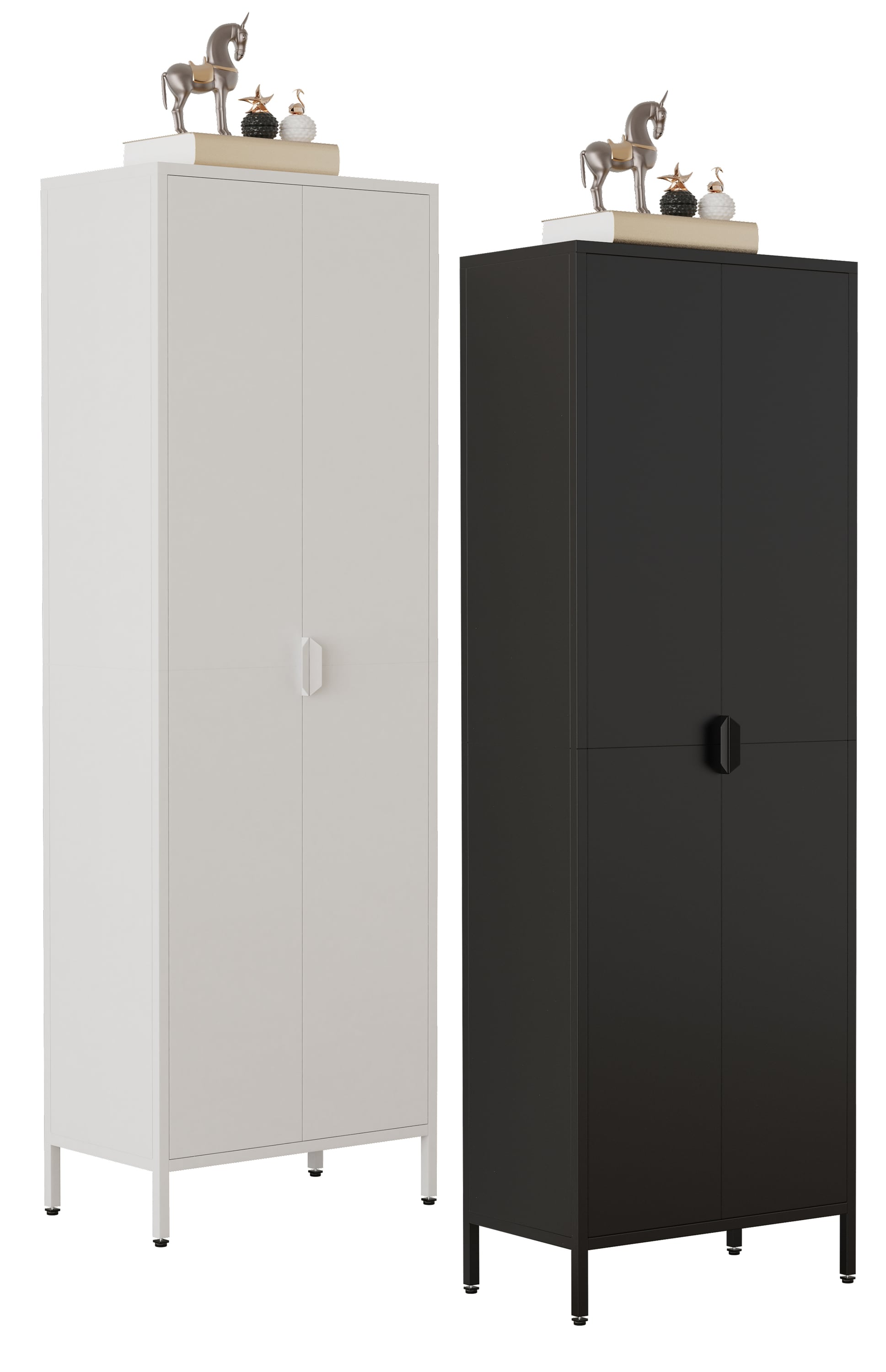 VCM B&uuml;roschrank mit 4 F&auml;chern | B&uuml;cherschrank | Metallschrank | Ma&szlig;e ca. H. 180 x B. 60 x T. 35 cm - Flokas XL - Bild 1