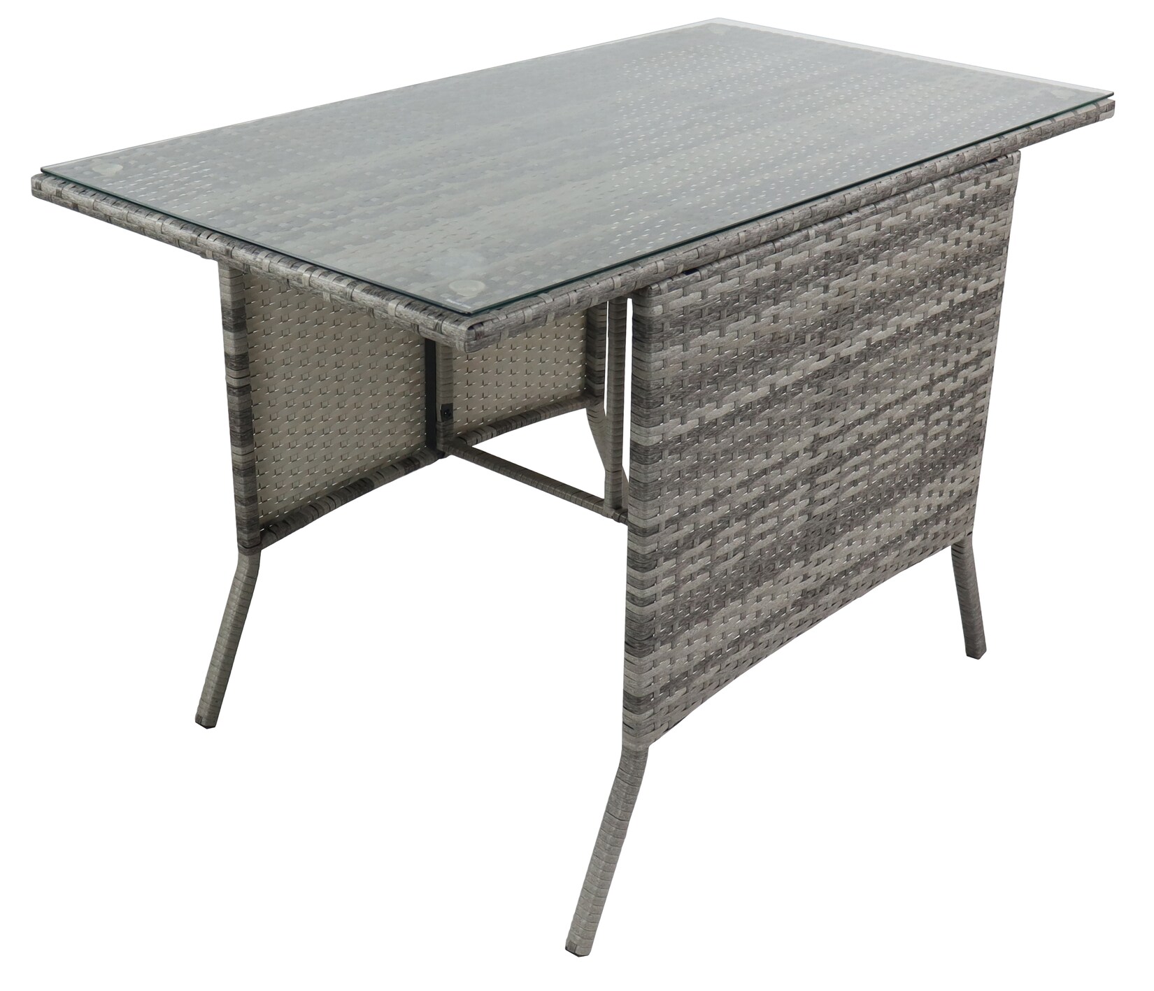 VCM Gartentisch   Tisch aus Rattan mit Glasplatte   Maße ca. H. 74 x B. 114 x T. 64 cm   Gartentisch   Gartenmöbel – Raloso 114×64 | 04051814439520