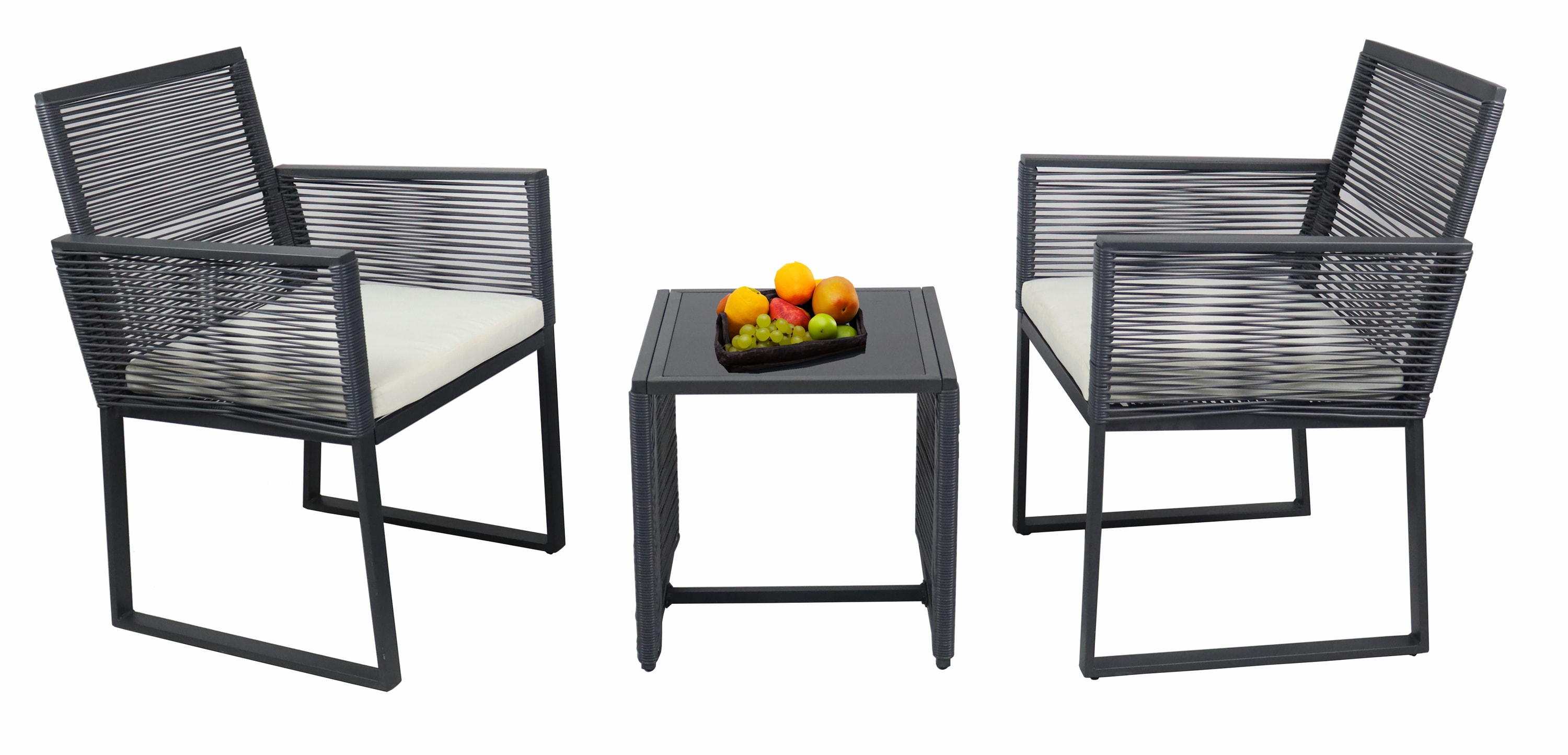 VCM 3-tlg Gartenm&ouml;bel Set | Sitzgruppe Essgruppe | 1xTisch, 2x St&uuml;hle | Tisch Ma&szlig;e ca. H. 45 x B. 45 x T. 45 cm | Lounge Set - Fidola - Bild 1