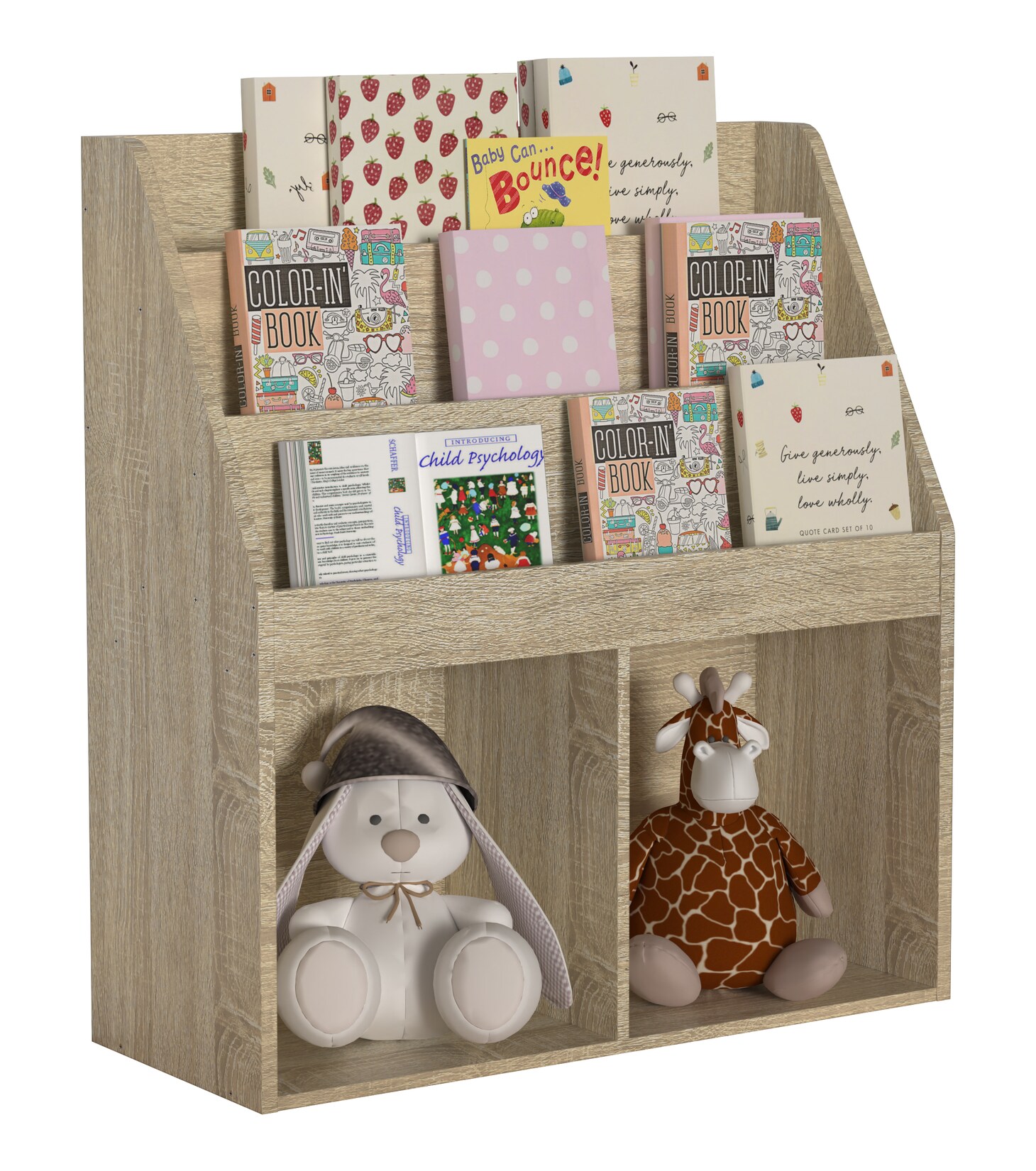VCM Holzregal   platzsparendes Kinder Regal   Maße: H. 80 x B. 73 x T. 30 cm   Elegantes Regal stehend   Aufbewahrungsbox   Bücherregal   Aufbewahrungsregal – Besira M | 04051814439926