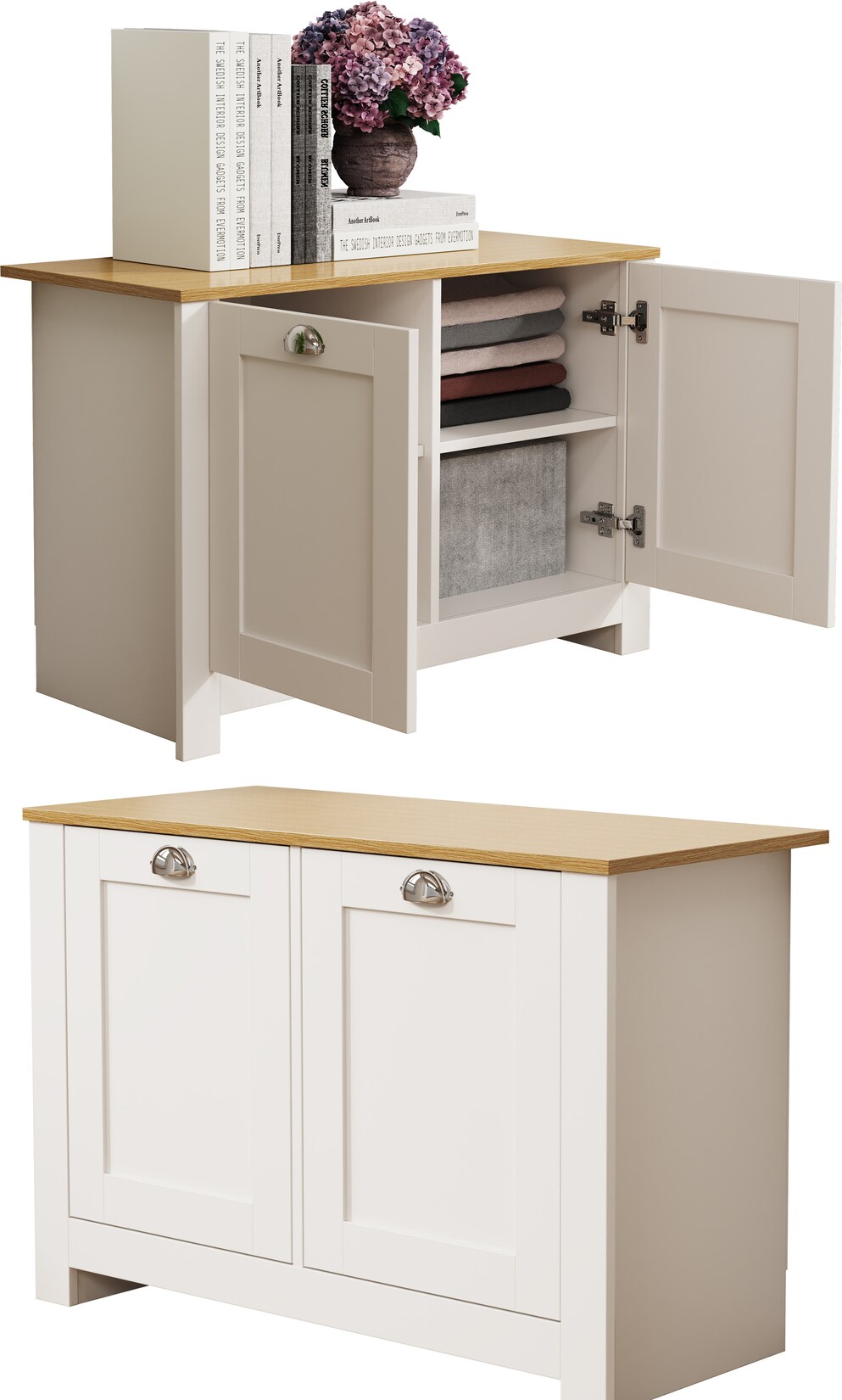 VCM Holz Kommode   Sideboard  mit Drehtüren   Maße ca. H. H. 60 x B. 89 x T. 40 cm – Balusa M | 04051814440069