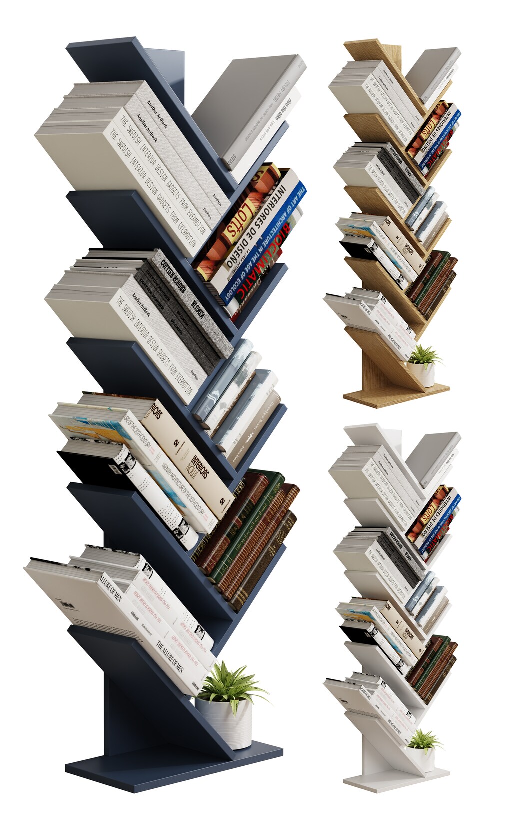 VCM Holz Aufbewahrung Stand Regal Bücherregal Deko Bücher Standregal Nulis XL