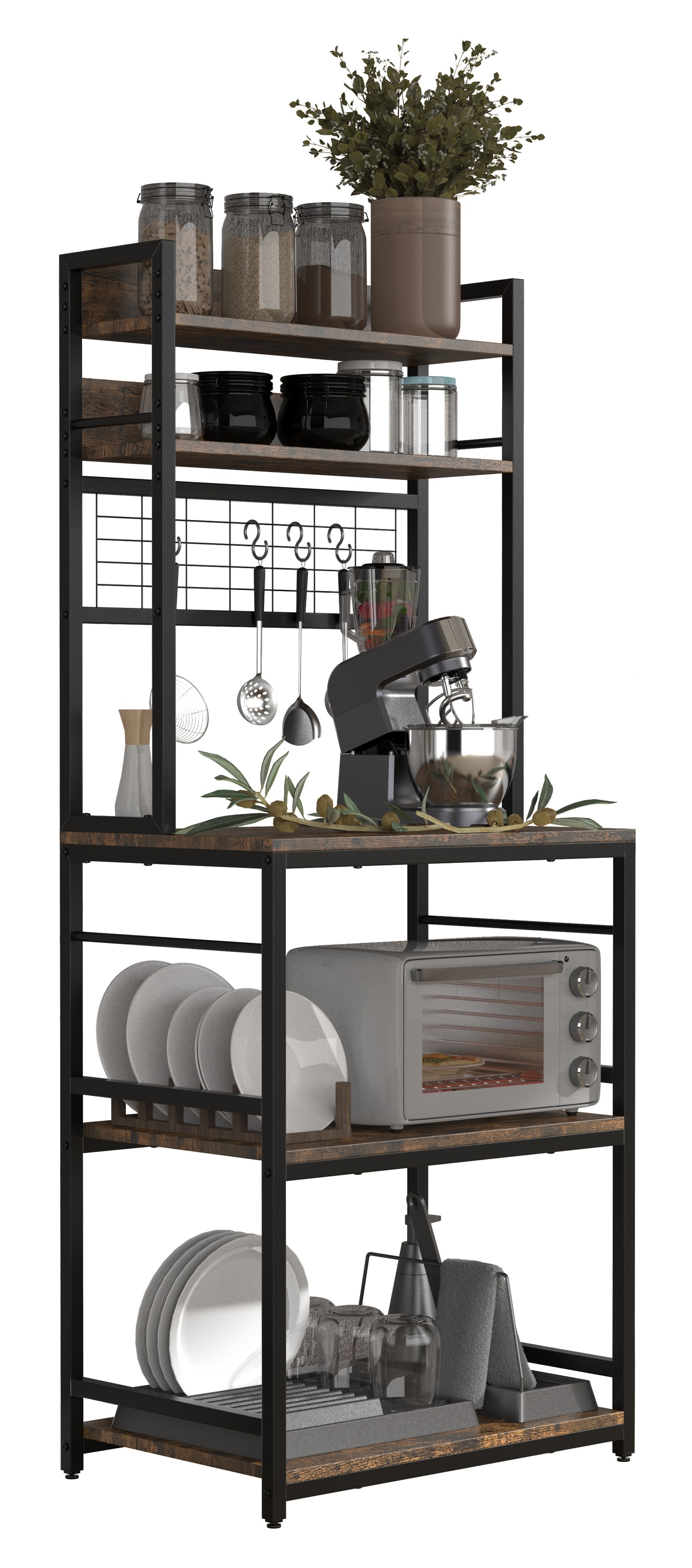 VCM K&uuml;chenregal | Ma&szlig;e ca. H. 150 x B. 60 x T. 40 cm | ausreichend Stauraum | Regal | K&uuml;chenm&ouml;bel - Kolari - Bild 1