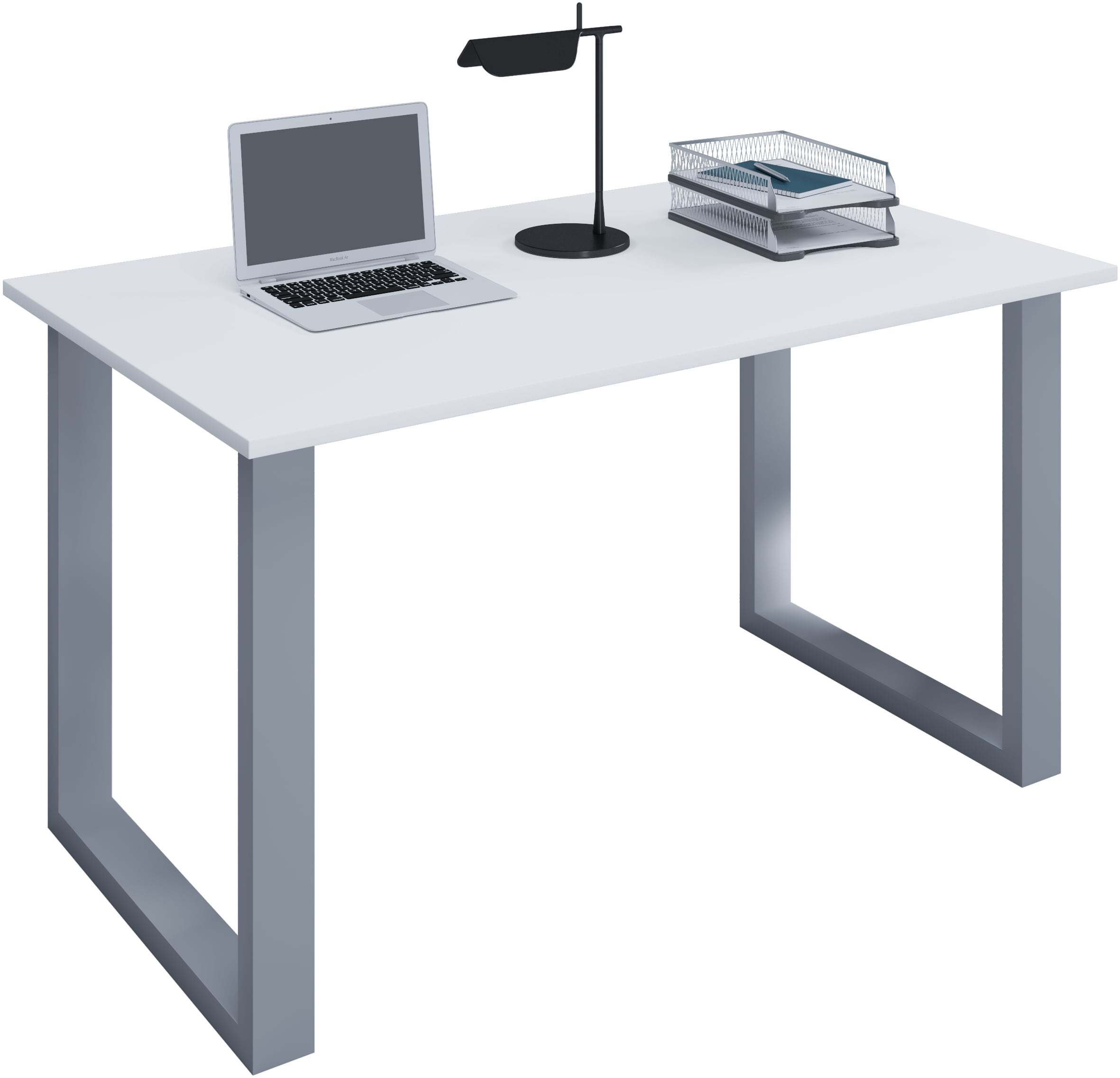 VCM Schreibtisch, 160 x 80 cm, Computertisch mit Metallgestell, B&uuml;rotisch f&uuml;r Homeoffice und Arbeitszimmer - Lona U - Bild 1