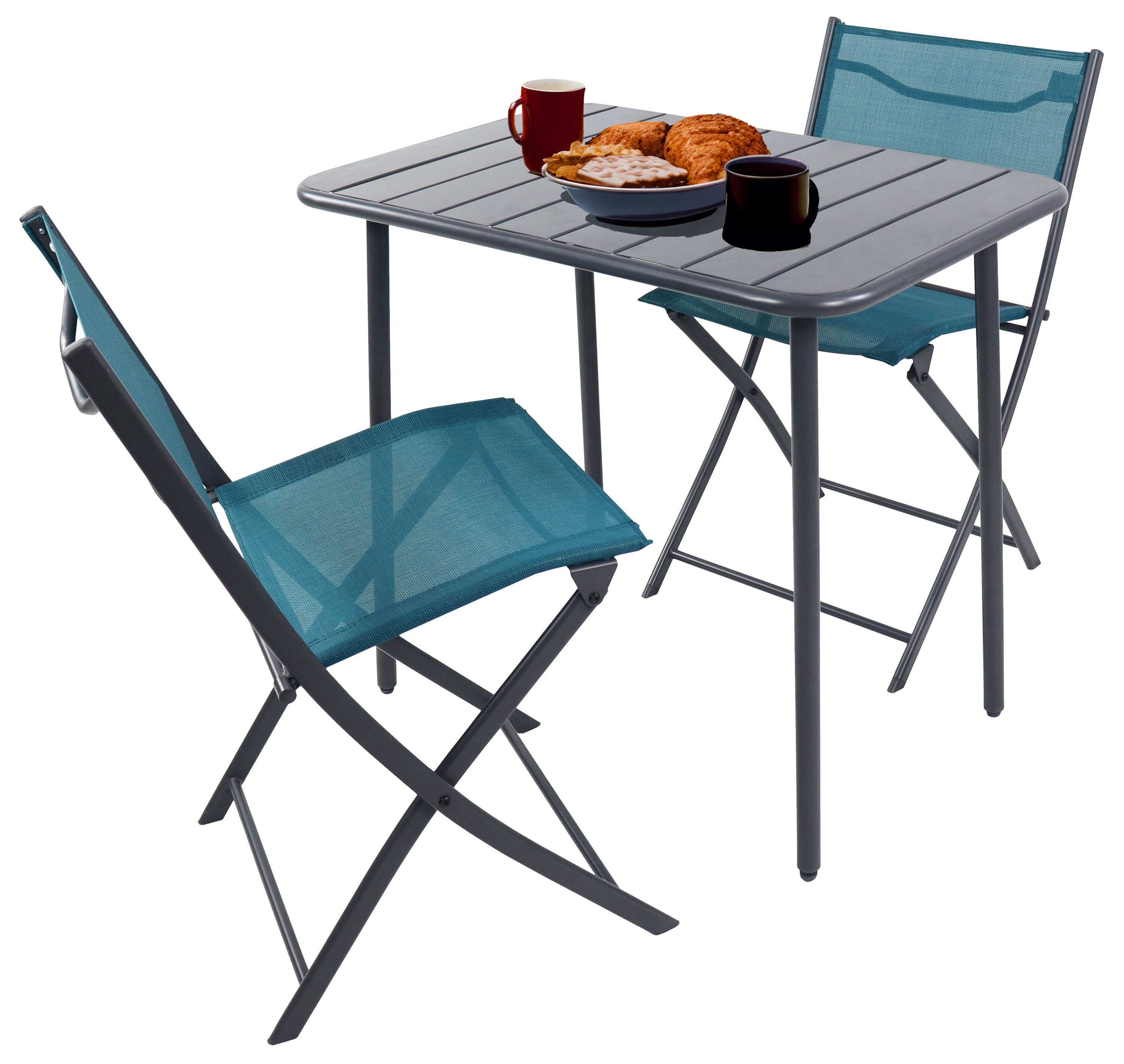 VCM 3-tlg Gartenm&ouml;bel Set | Sitzgruppe Essgruppe | 1xTisch, 2x St&uuml;hle | Tisch Ma&szlig;e ca. H. 72 x B. 80 x T. 55 cm | Klappbar | Garten Set - Sumila - Bild 1