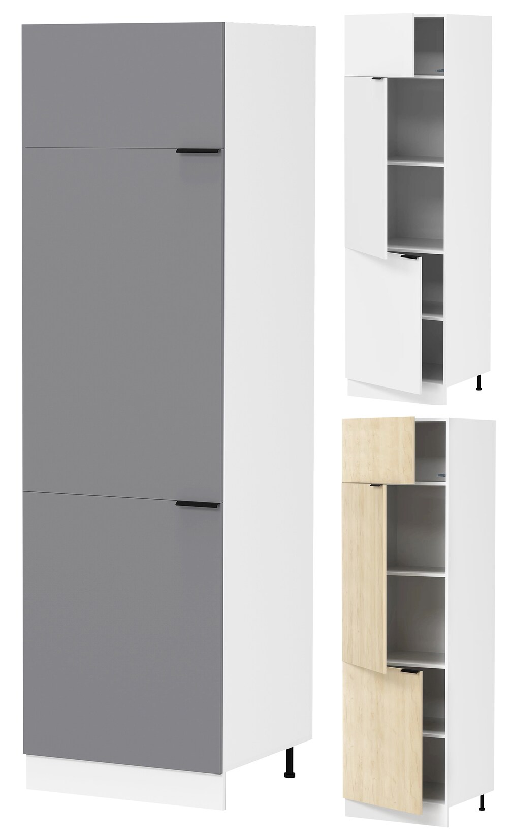 VCM Küchenschrank Maße ca. H. 207 x B. 60 x T. 57 cm Hochschrank Küchenmöbel - Fasola