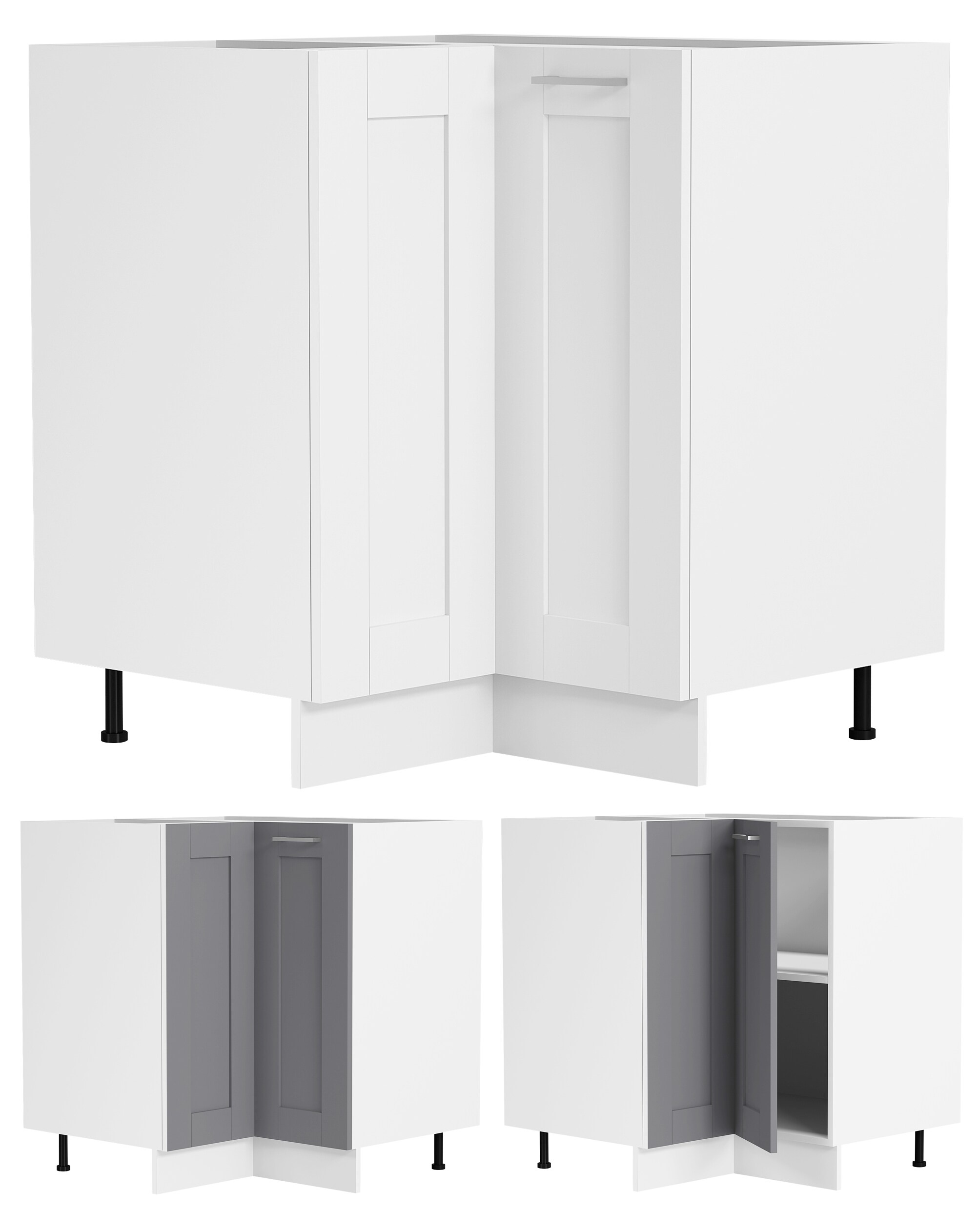 VCM Eckschrank | Ma&szlig;e ca. H. 82 x B. 76 x T. 76 cm | K&uuml;chenschrank | K&uuml;chenunterschrank | Unterschrank im Landhaus Stil | K&uuml;chenm&ouml;bel &ndash; Colura - Bild 1