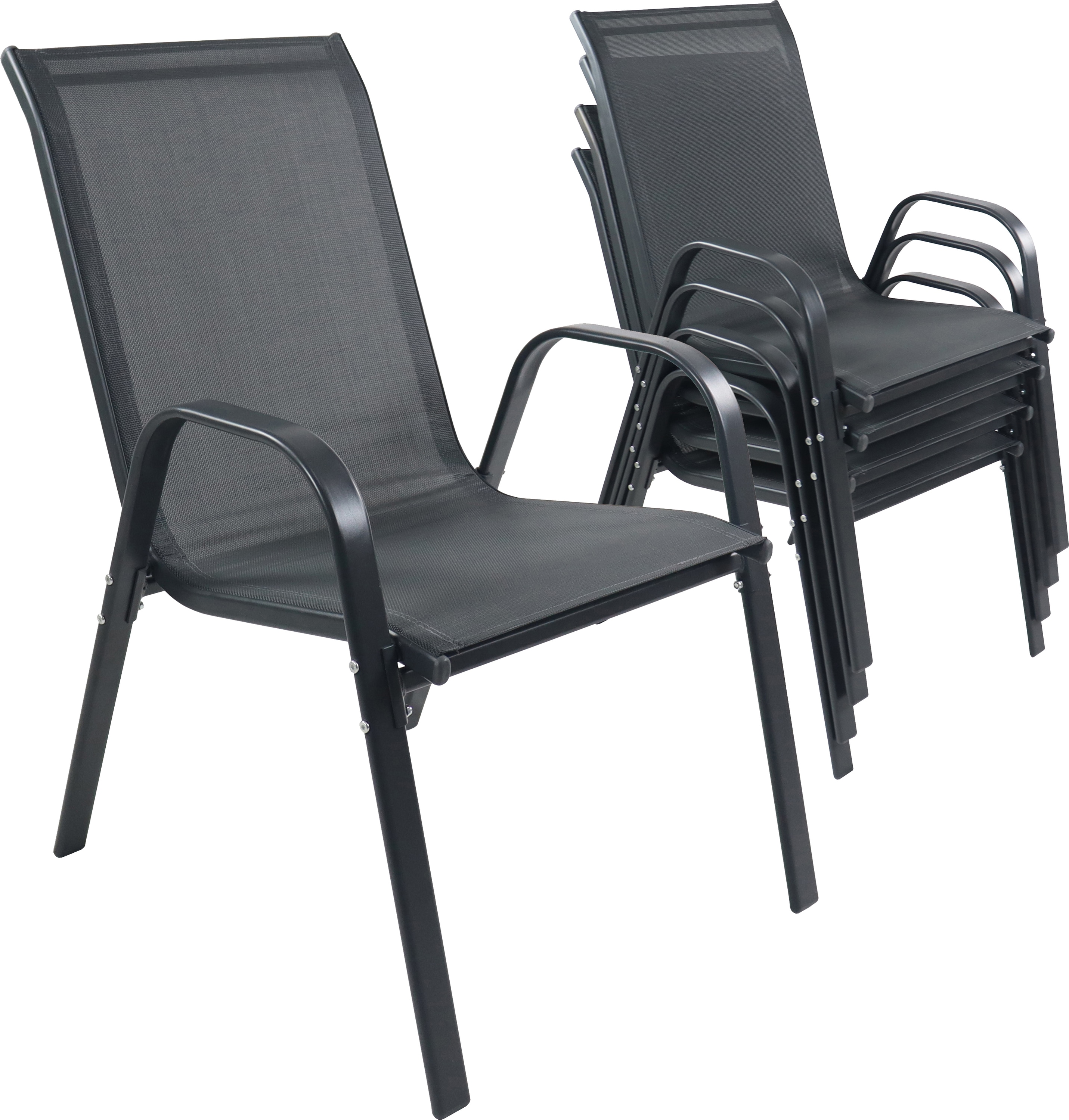 VCM 4-tlg. Set Gartenstuhl | Gartenstuhl stapelbar | Ma&szlig;e ca. H. 89 x B. 56 x T. 73 cm | Gartenst&uuml;hle | Gartenm&ouml;bel - Sonlas - Bild 1