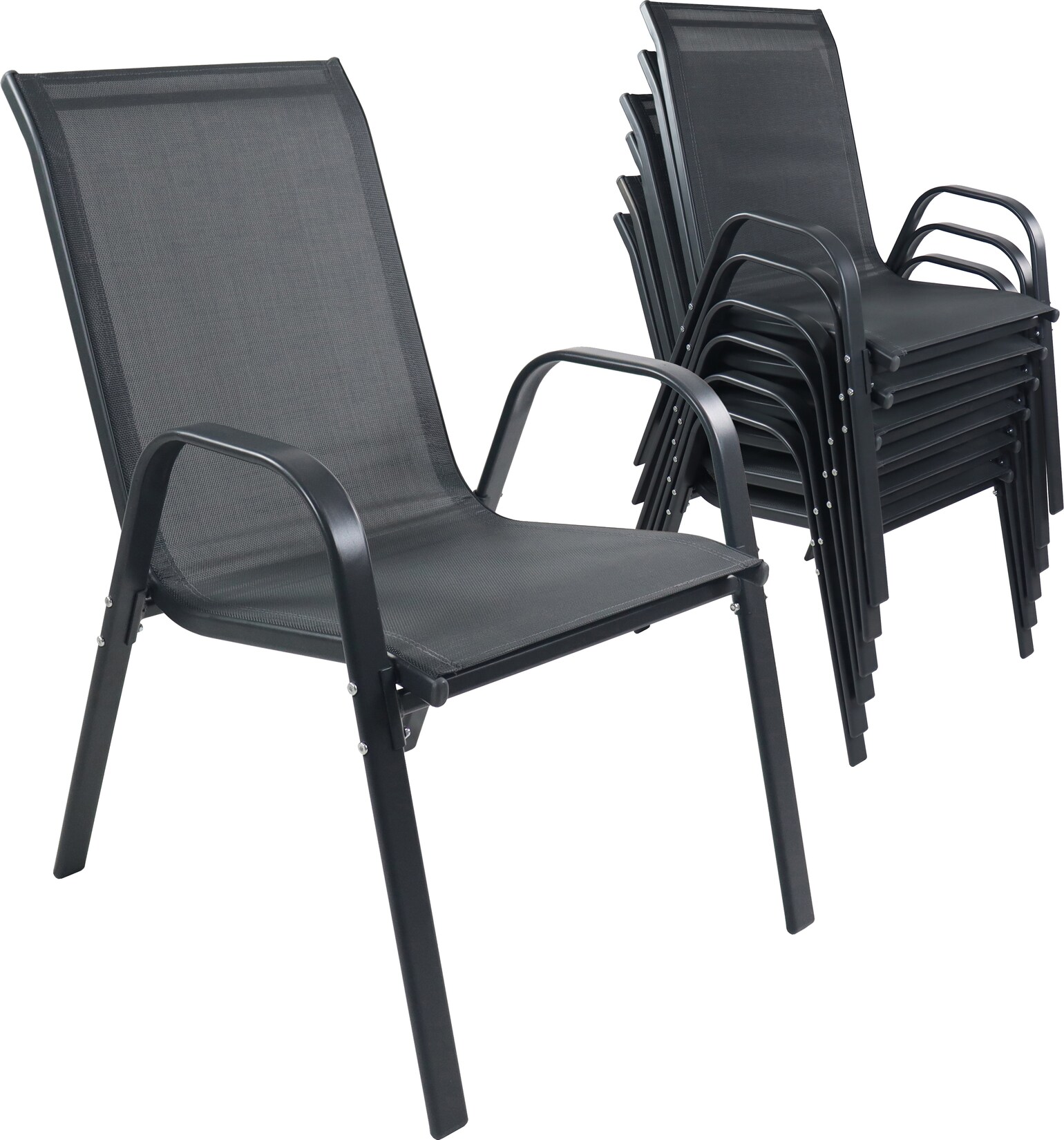 VCM 6-tlg. Set Gartenstuhl   Gartenstuhl stapelbar   Maße ca. H. 89 x B. 56 x T. 73 cm   Gartenstühle   Gartenmöbel – Sonlas | 04051814442605