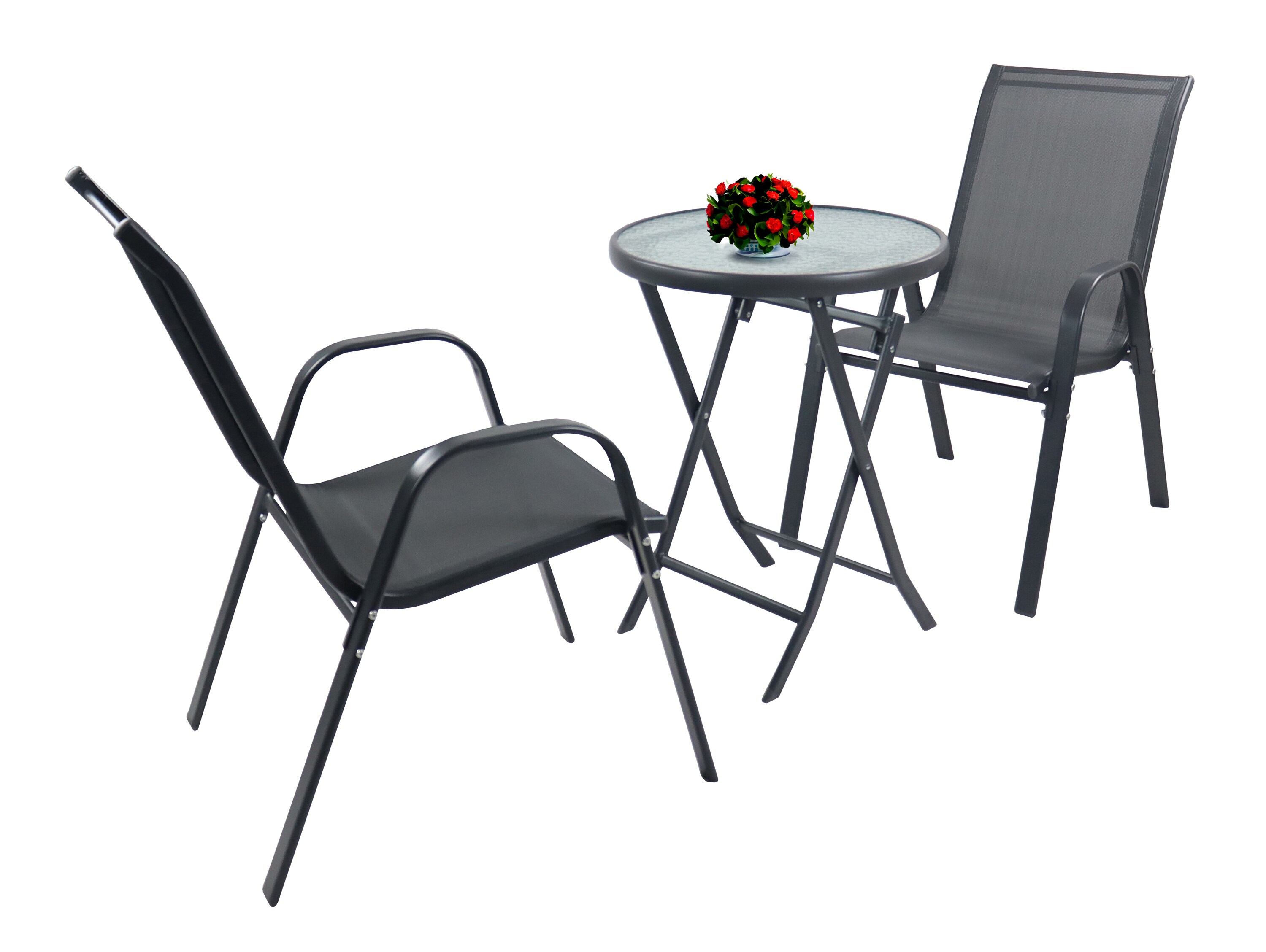 VCM 3-tlg Gartenm&ouml;bel Set | Sitzgruppe Essgruppe | 1xTisch, 2x St&uuml;hle | Tisch Ma&szlig;e ca. H. 89 x B. 55 x T. 55 cm | Garten Set - Sonlas - Bild 1