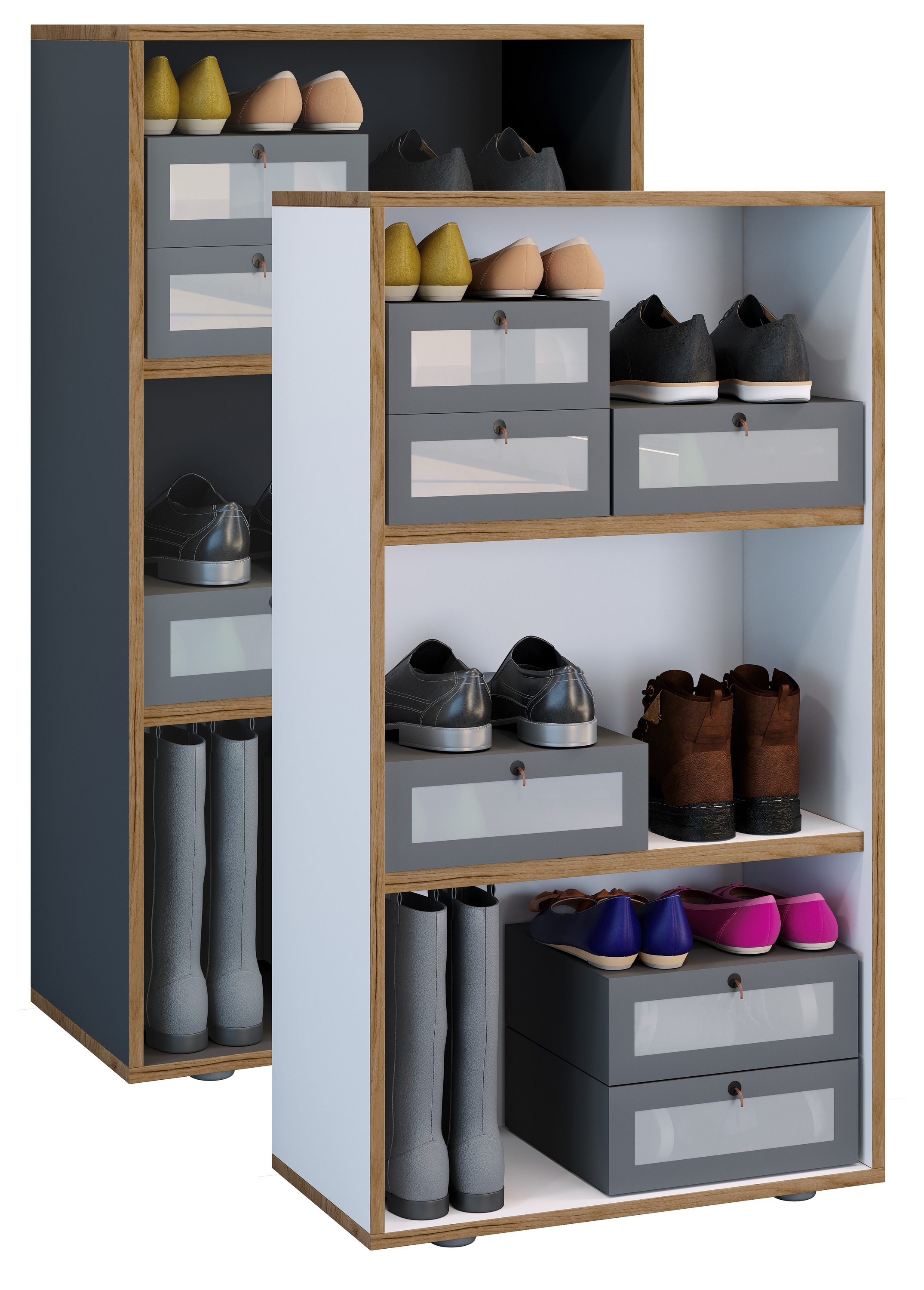 VCM Holzregal stehend | platzsparender Aktenschrank | Ma&szlig;e ca. H. 110 x B. 60 x T. 33 cm | Elegantes Regal | B&uuml;roregal &ndash; Salia 3fach B. 60 cm - Bild 1