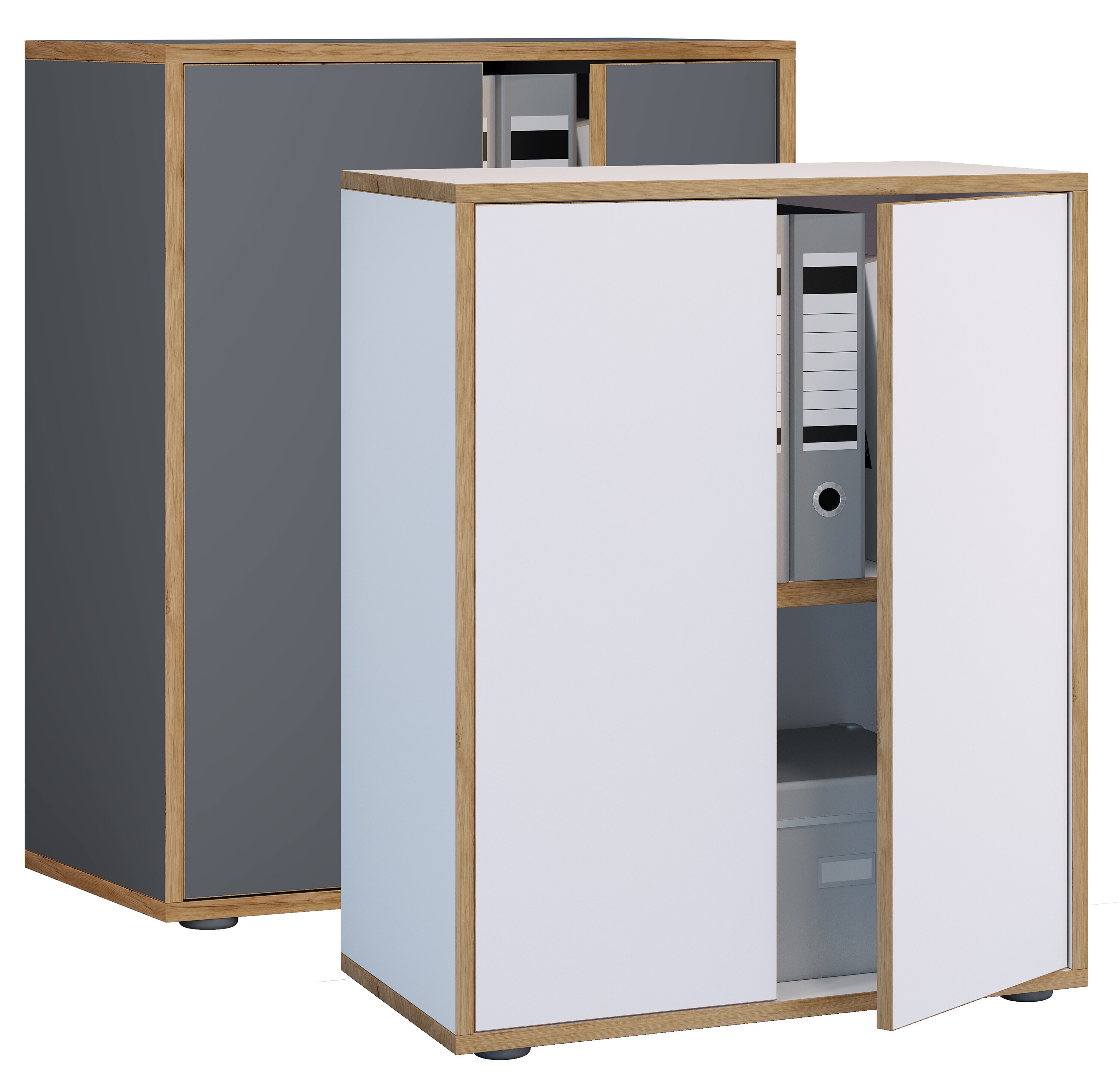 VCM Büroschrank Salia 5-Fach | 100cm Breite Mit Schiebetüren | Abschließbarer Aktenschrank