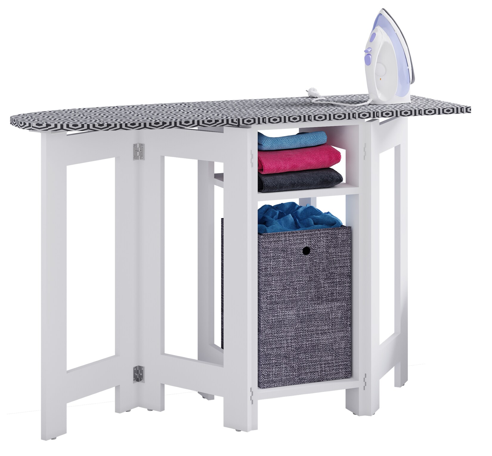 VCM Holz Kommode   Bügelbrett   Bügelschrank   Maße ca. H. 75  x B. 112 x T. 37 cm – Bigalos | 04051814444630