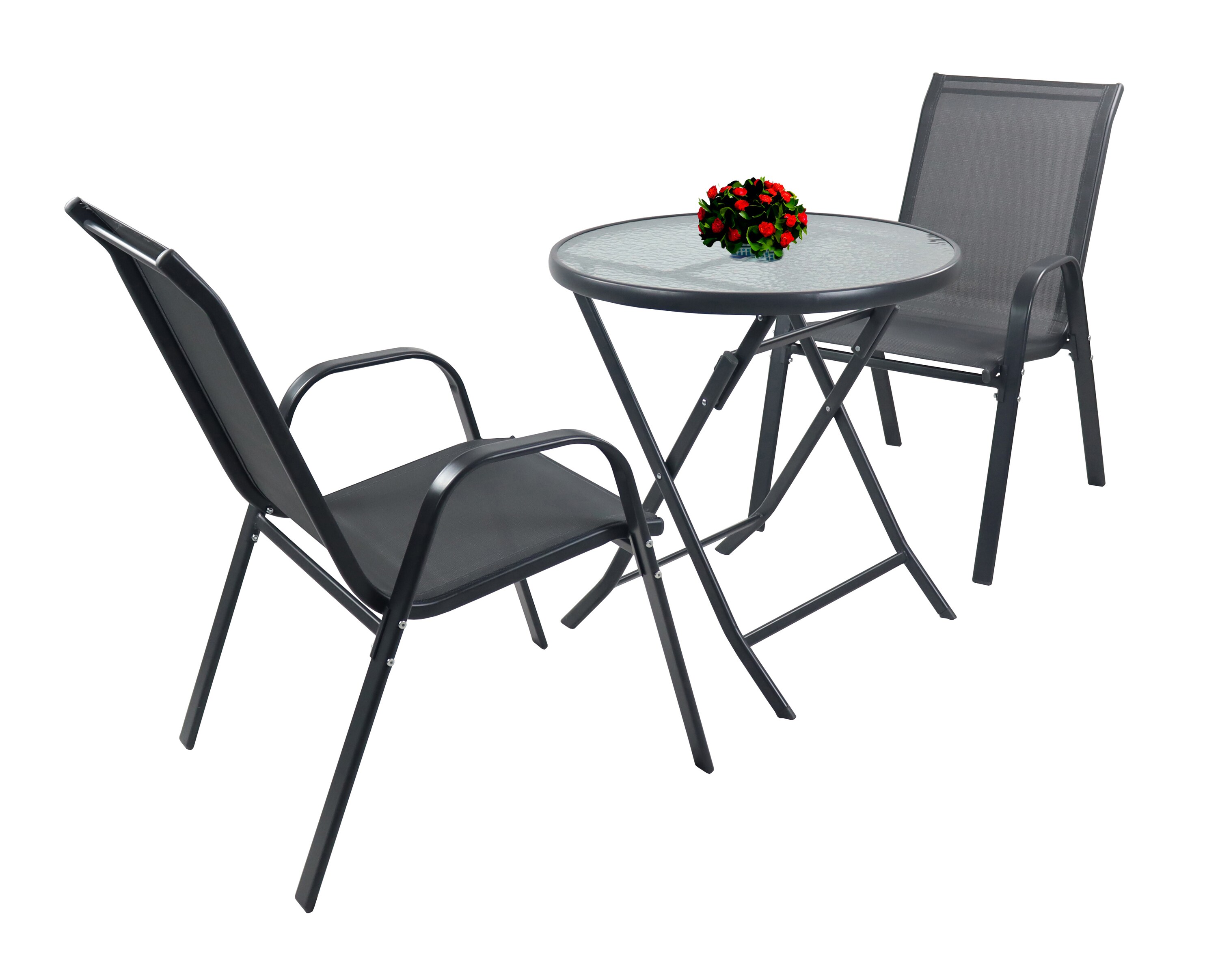 VCM 3-tlg Gartenm&ouml;bel Set | Sitzgruppe Essgruppe | 1xTisch, 2x St&uuml;hle | Tisch Ma&szlig;e ca. H. 70 x ? 70 cm | Garten Set - Sonlas - Bild 1