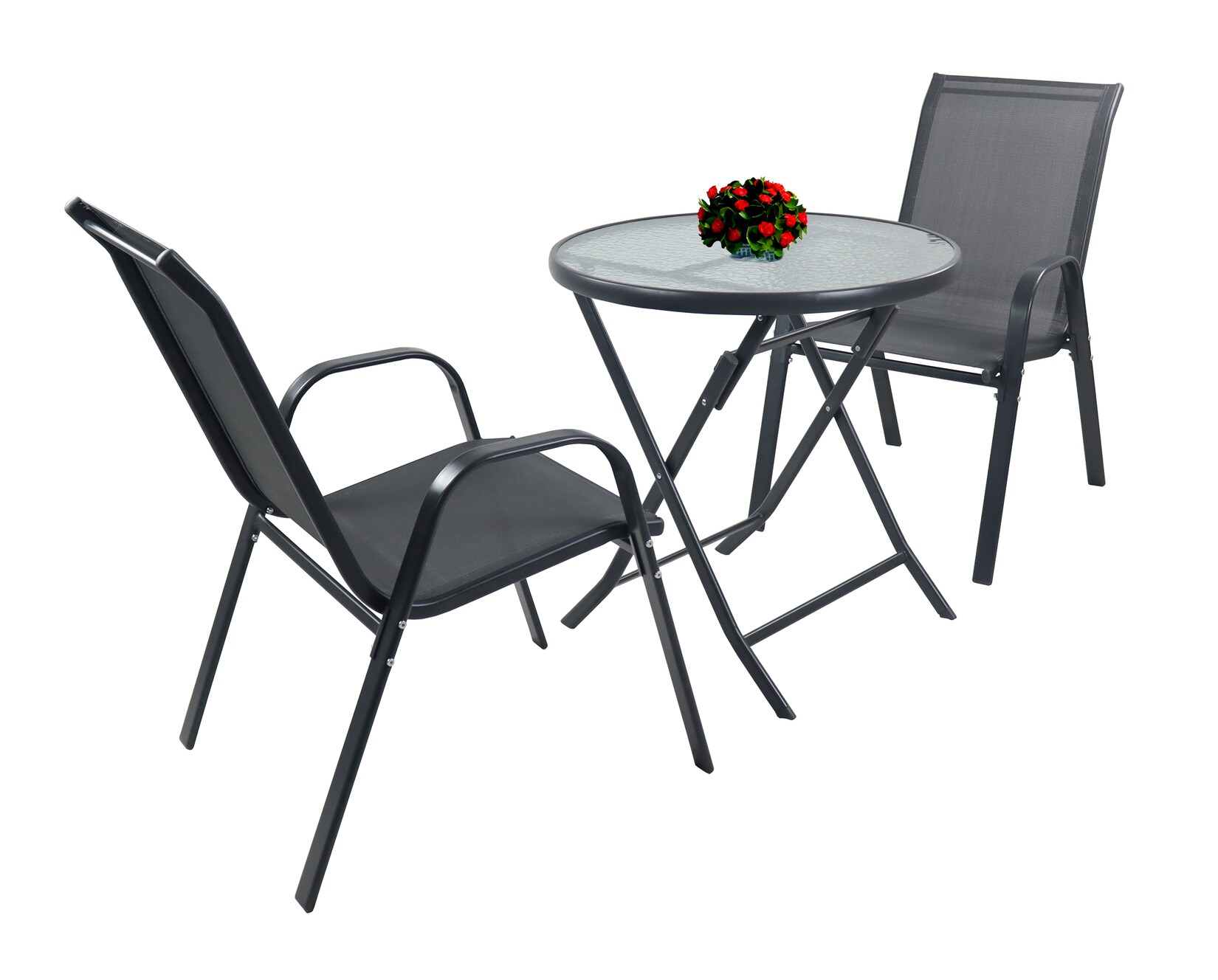 VCM 3-tlg Gartenmöbel Set   Sitzgruppe Essgruppe   1xTisch, 2x Stühle   Tisch Maße ca. H. 70 x ? 70 cm   Garten Set – Sonlas | 04051814445385