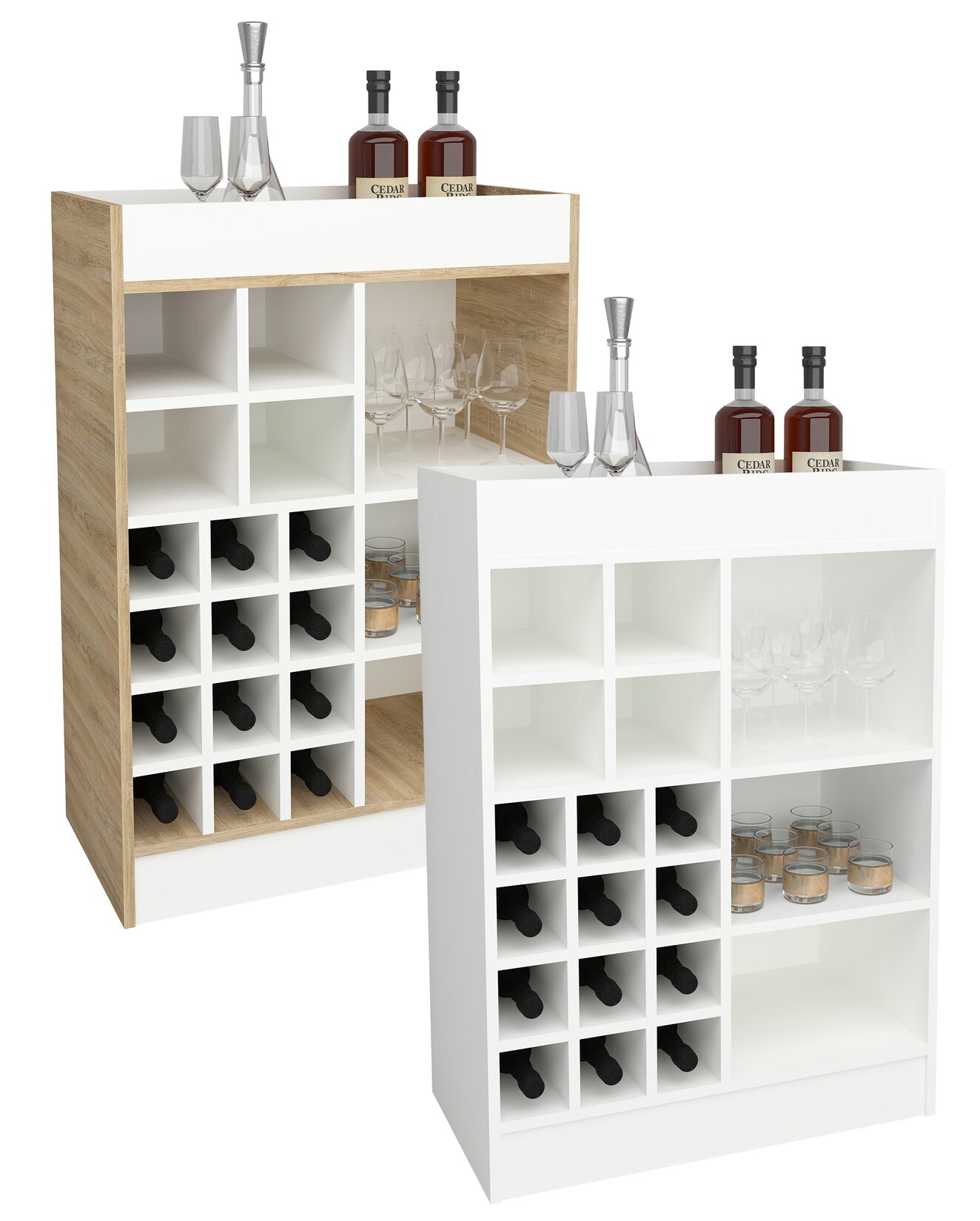 VCM Weinschrank Maße ca. H. 100 x B. 70 x T. 38 cm Küchenregal Regal Weinregal - Esilo