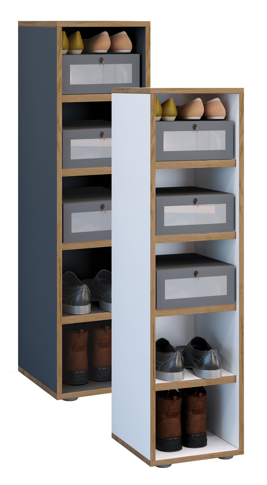 VCM Holz Schuhregal   Maße ca. H. 110 x B. 30 x T. 33 cm   Schuhkommode mit 5 Fächer   Schuhschrank – Salia 5fach B. 30 cm | 04051814446122