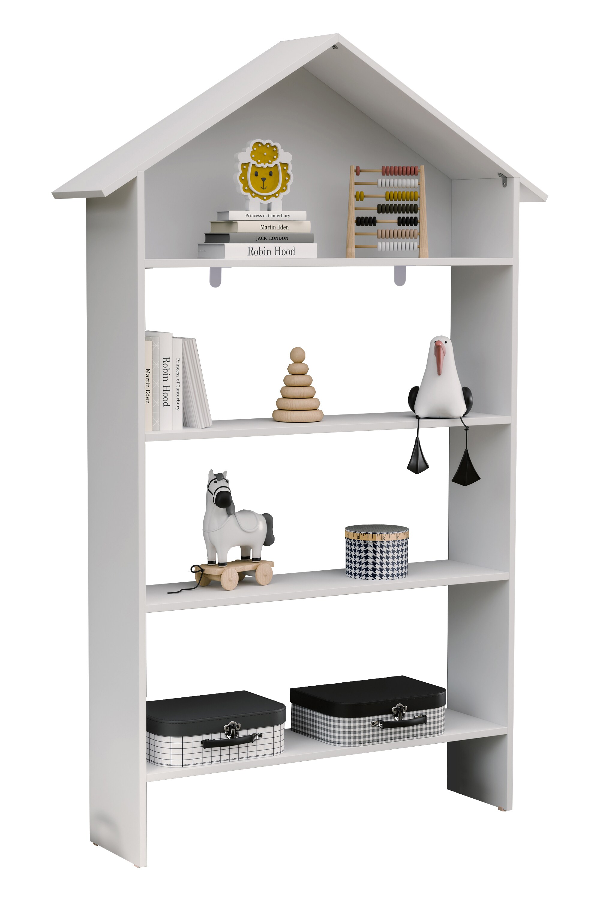 VCM Holzregal stehend | platzsparendes Kinder Regal | Ma&szlig;e: H. 160 x B. 103 x T. 23 cm | Aufbewahrungsregal | B&uuml;cherregal | Standregal - Malusa - Bild 1