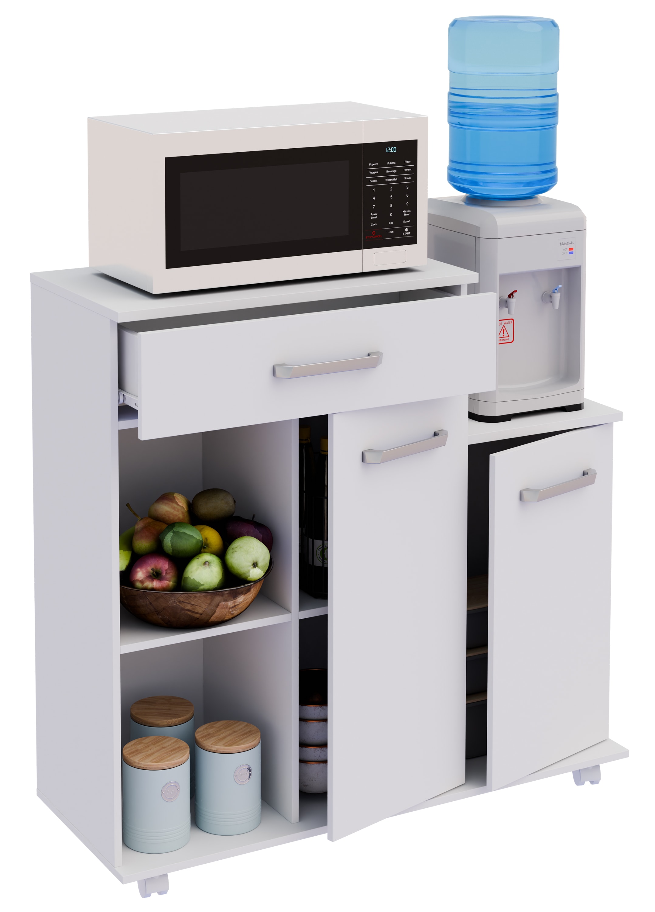 VCM K&uuml;chenwagen | Rollwagen | Ma&szlig;e ca. H. 88 x B. 90 x T. 33 cm | ausreichend Stauraum mit zwei Dreht&uuml;ren | rollbar | Servierwagen - Bakila - Bild 1