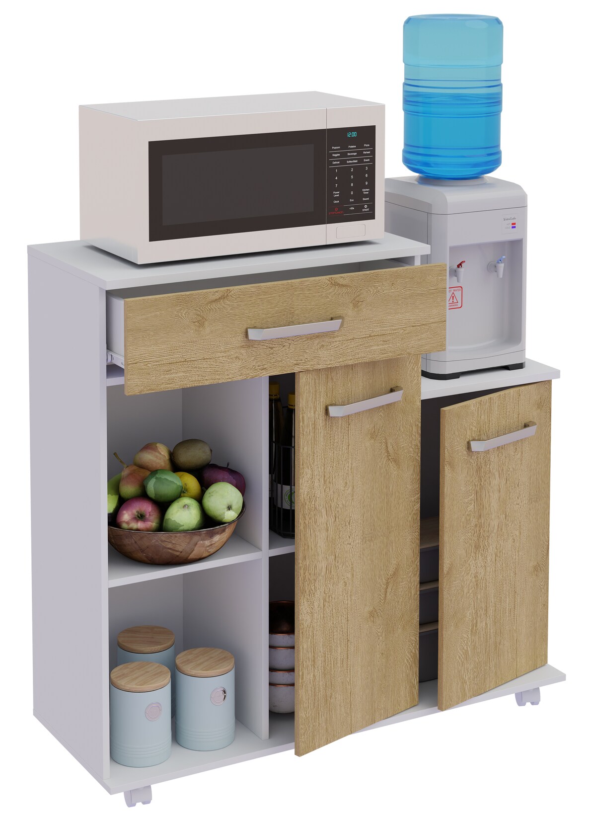 VCM Küchenwagen   Rollwagen   Maße ca. H. 88 x B. 90 x T. 33 cm   ausreichend Stauraum mit zwei Drehtüren   rollbar   Servierwagen – Bakila | 04051814446757