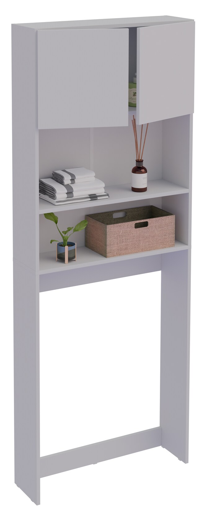 VCM Waschmaschinenschrank   Praktischer Überbauschrank mit viel Stauraum   Maße ca. B. 70 x H. 182 x T. 21 cm   Waschmaschinenregal für Bad und Waschküche   Waschmaschinenüberbauschrank- Goralo | 04051814446771