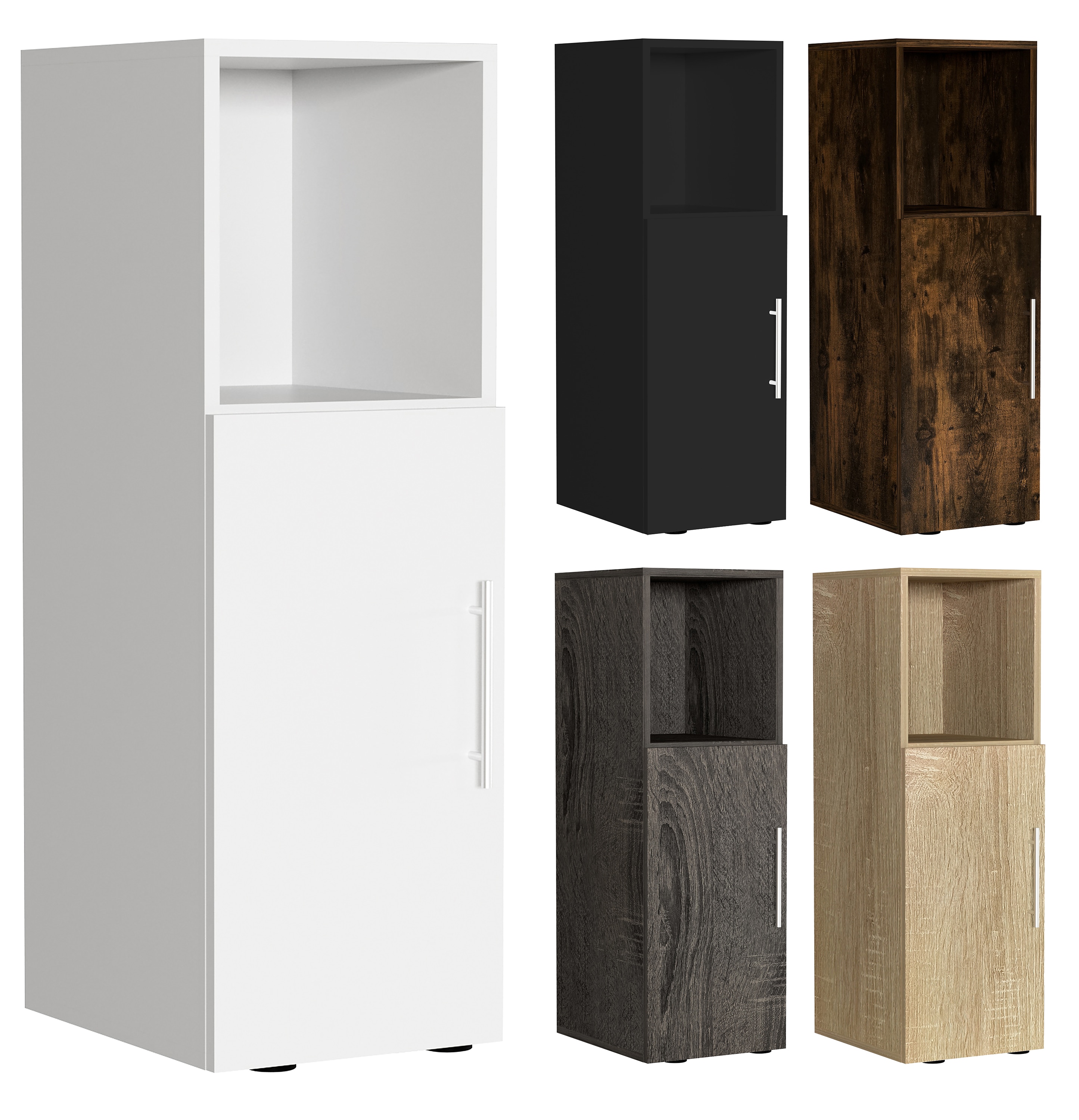 VCM Nachtschrank | Ma&szlig;e ca. H. 90 x B. 30 x T. 35 cm | Beistelltisch mit Dreht&uuml;hr | Nachttisch - Narila - Bild 1