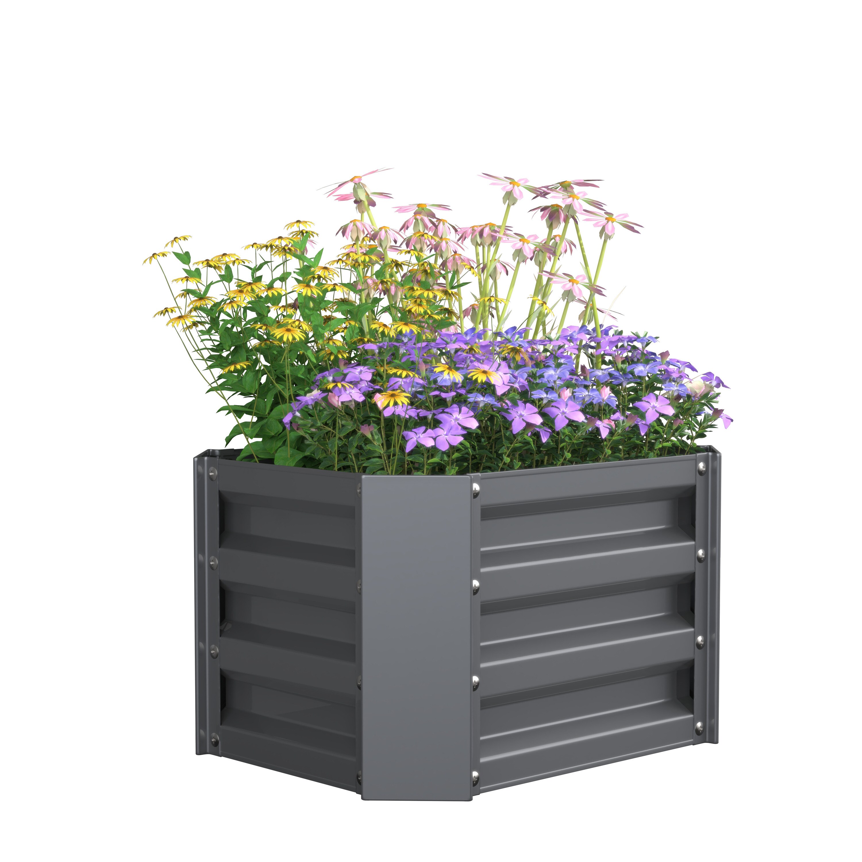 VCM Metall Hochbeet rechteckig | stehender Pflanzkasten | Gartenbeet f&uuml;r Garten Terasse | Pflanzbeet H. 30 x B. 50 x. T. 40 cm | Galdo M - Bild 1