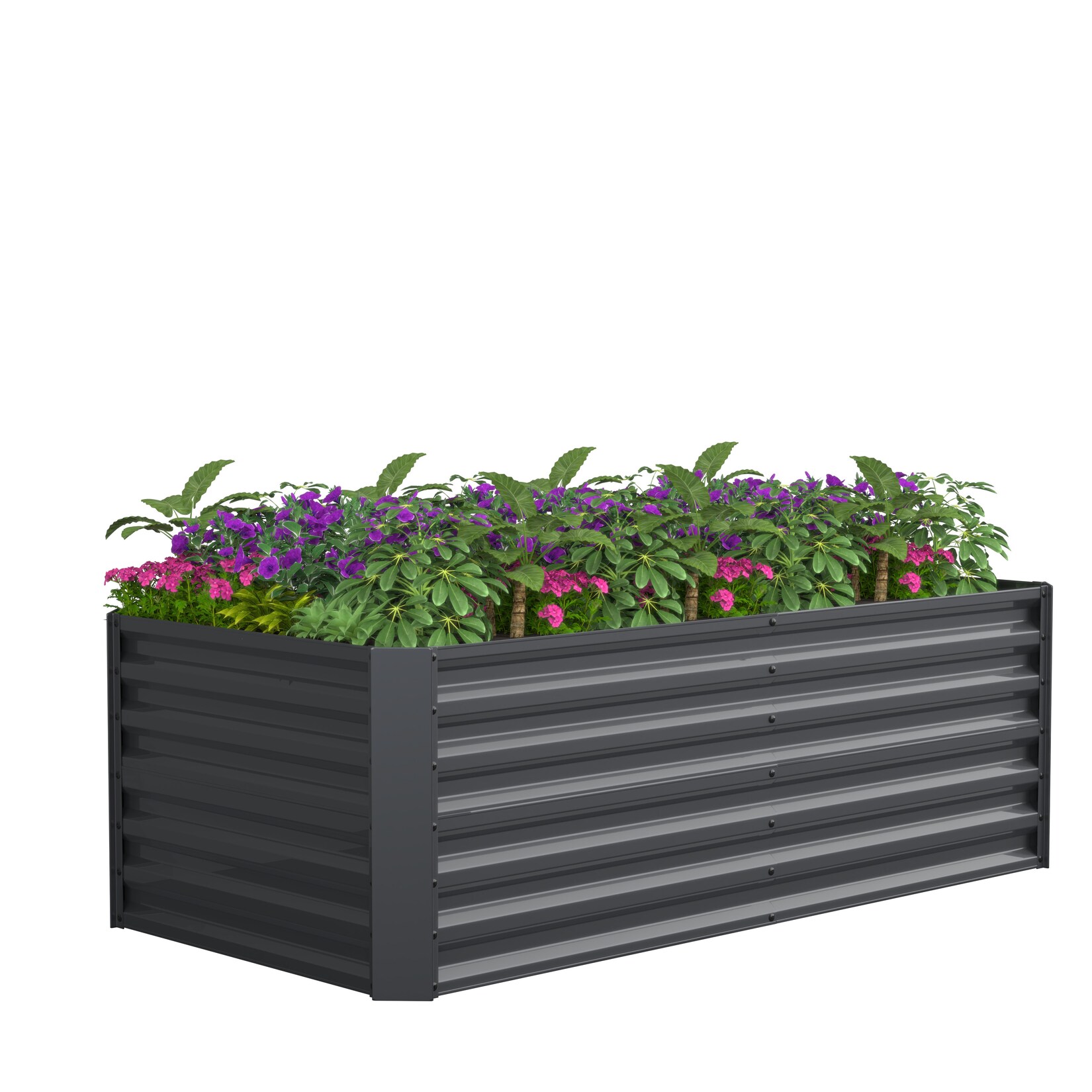 VCM Metall Hochbeet 120x60x57 cm – Rechteckiger Pflanzkasten für Garten & Terrasse – Großes Gartenbeet aus Metall, Pflanzenbeet ohne Boden, …
