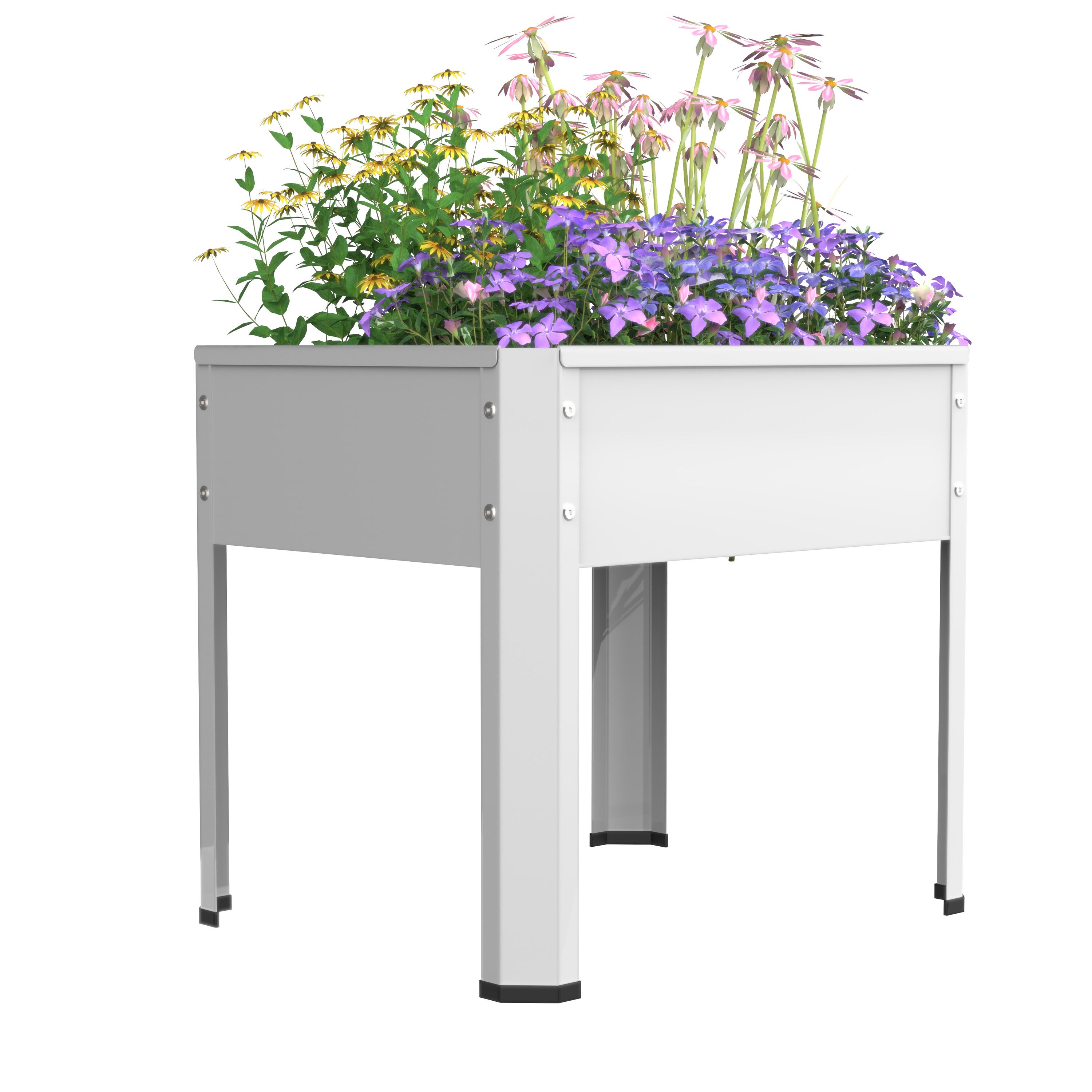 VCM Metall Hochbeet rechteckig | stehender Pflanzkasten | ideal f&uuml;r Kinder | Blumenkasten f&uuml;r Garten Terrasse Balkon | Blumentopf H. 45 x B. 50 x. T. 40 cm | Balora M - Bild 1