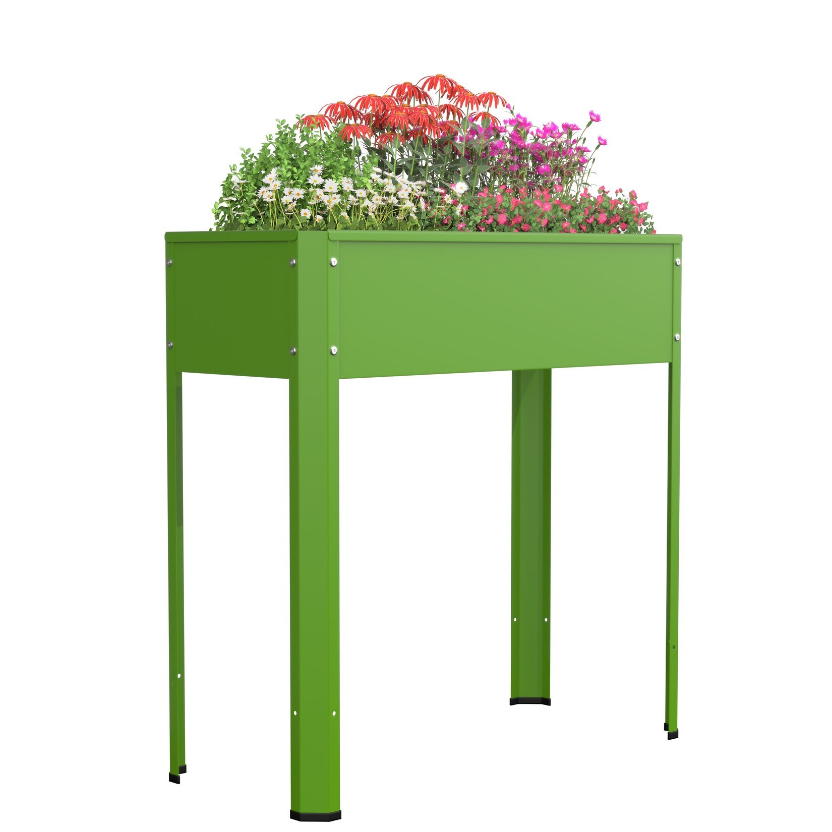 VCM Metall Hochbeet 80x35x80 cm, stehender Pflanzkasten für Balkon Terrasse Garten, Blumenkasten, Balora L
