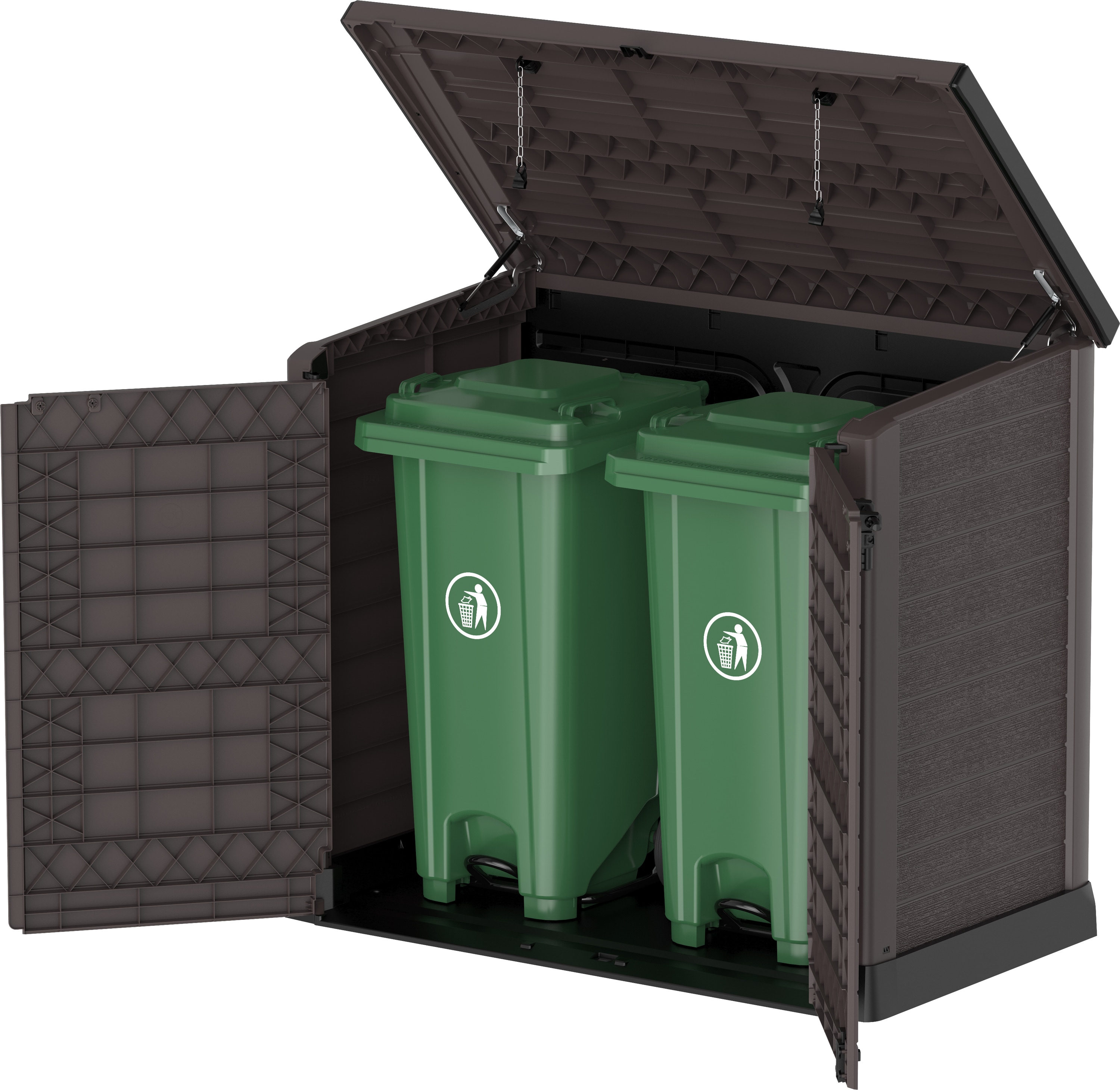 Duramax StoreAway Aufbewahrungsbox Gartenhaus 2er M&uuml;lltonnenbox 1200 l, 145 x 125 x 83 cm, Kunststoff - Bild 1