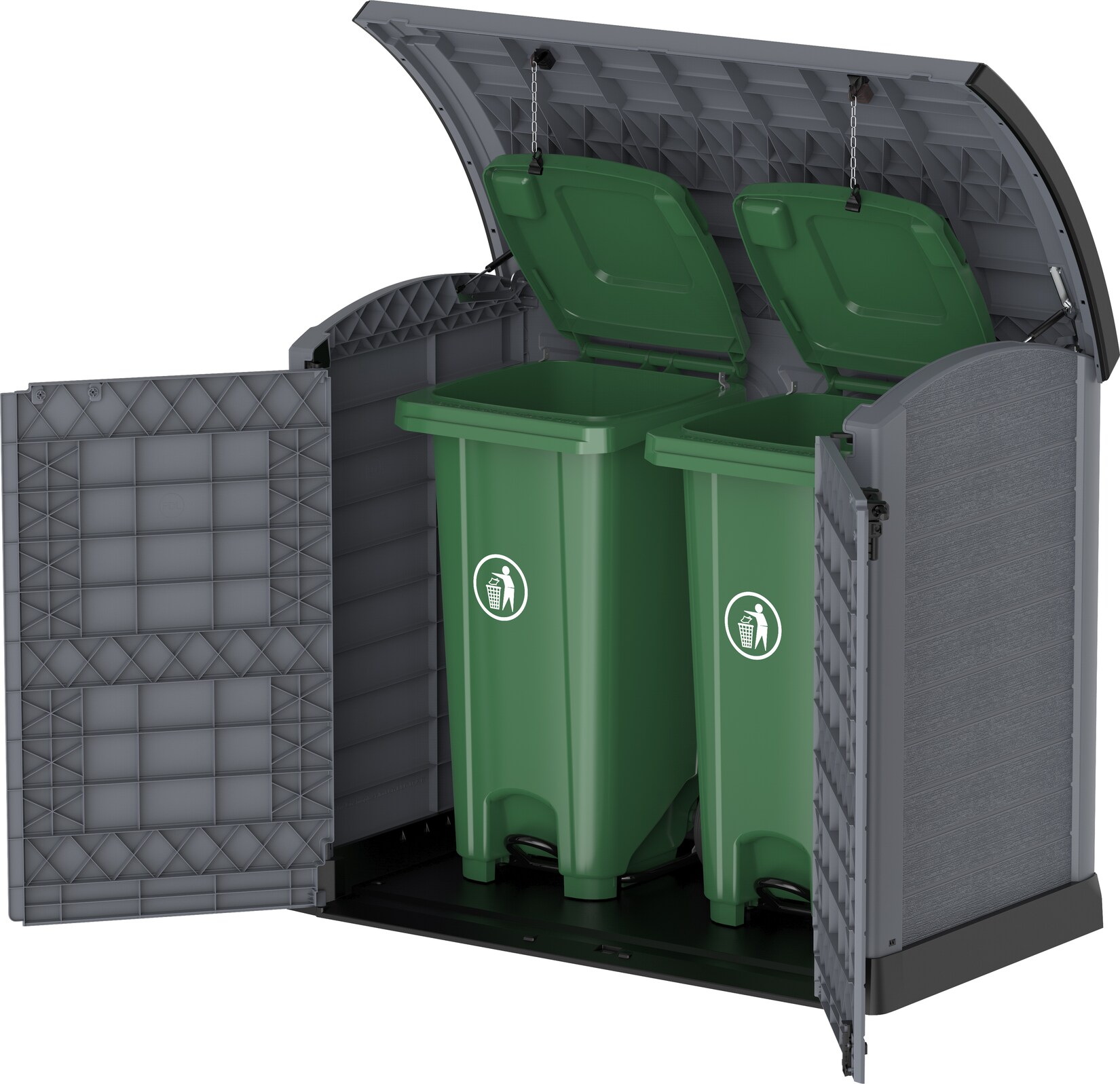 Duramax StoreAway Aufbewahrungsbox 2er Mülltonnenbox 1200 l, 145 x 125 x 83 cm, Kunststoff | 00638801866336