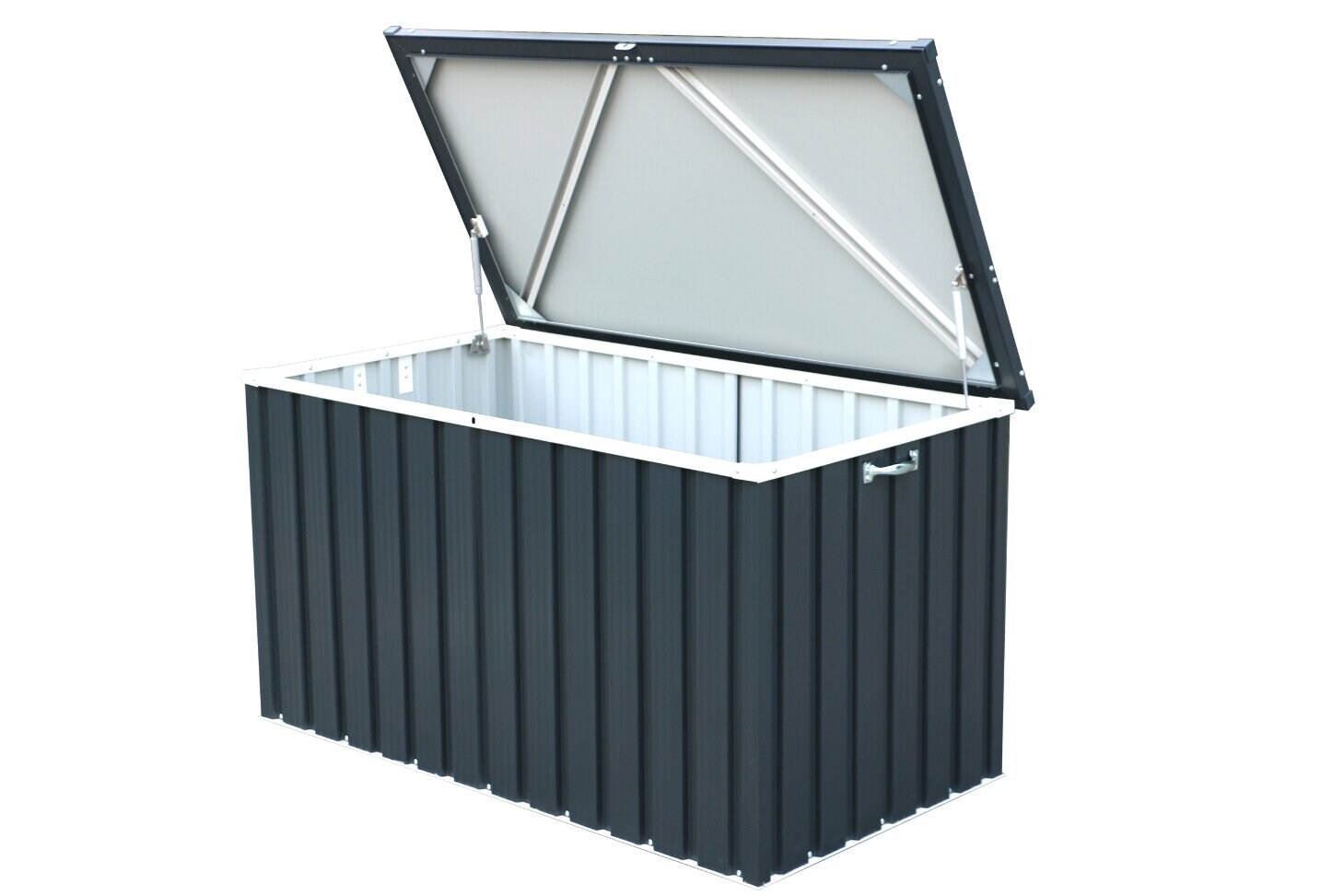 VCM Metall Gerätebox Garten Aufbewahrungsbox Kissenbox 585 l, 134 x 73 x 73 cm