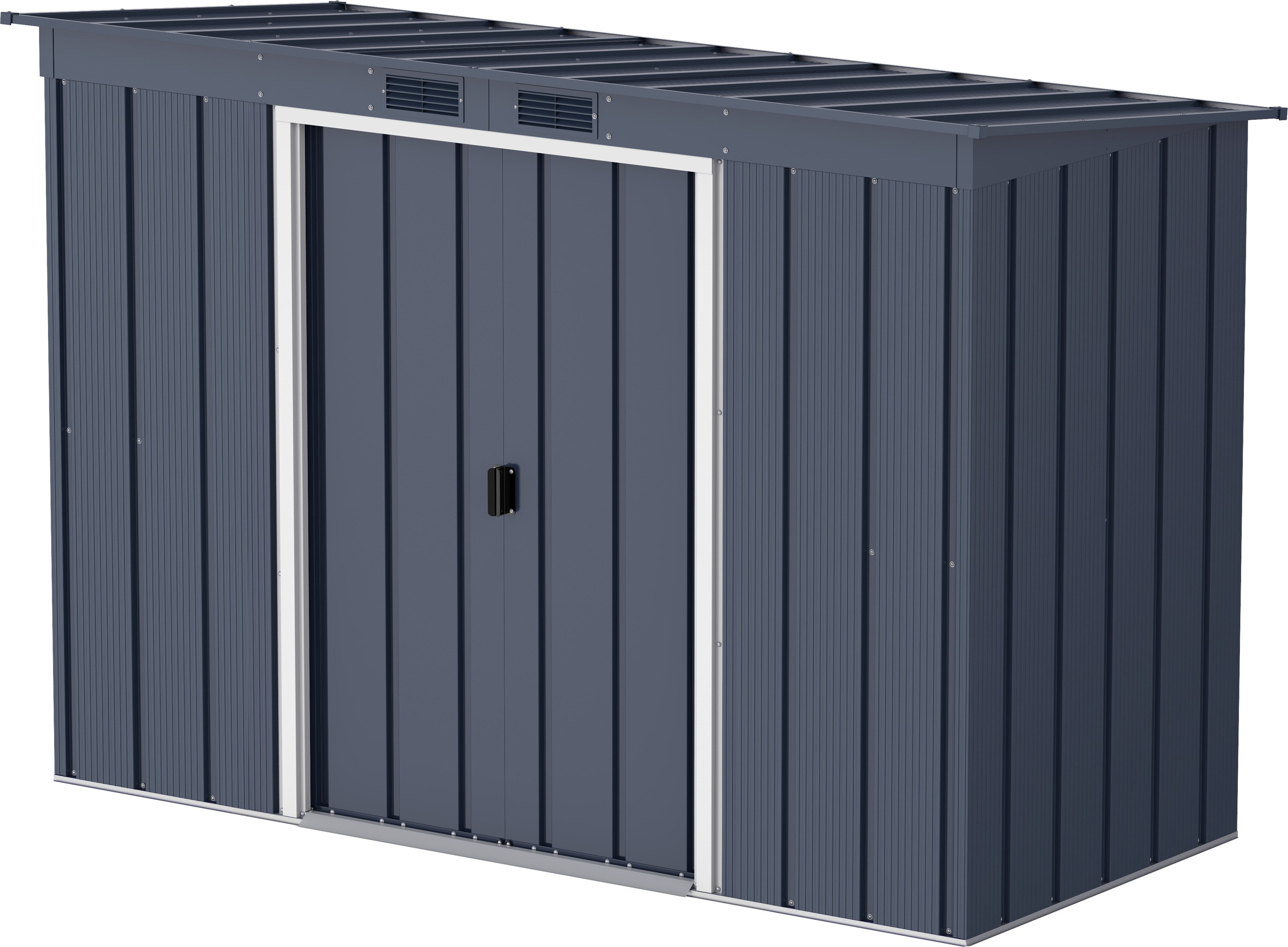 Duramax Metall Gartenhaus 263x113 Ger&auml;teschuppen Garten Ger&auml;tehaus Schiebet&uuml;r, H. 181 x B. 263 x T. 113 cm, Metall - Bild 1